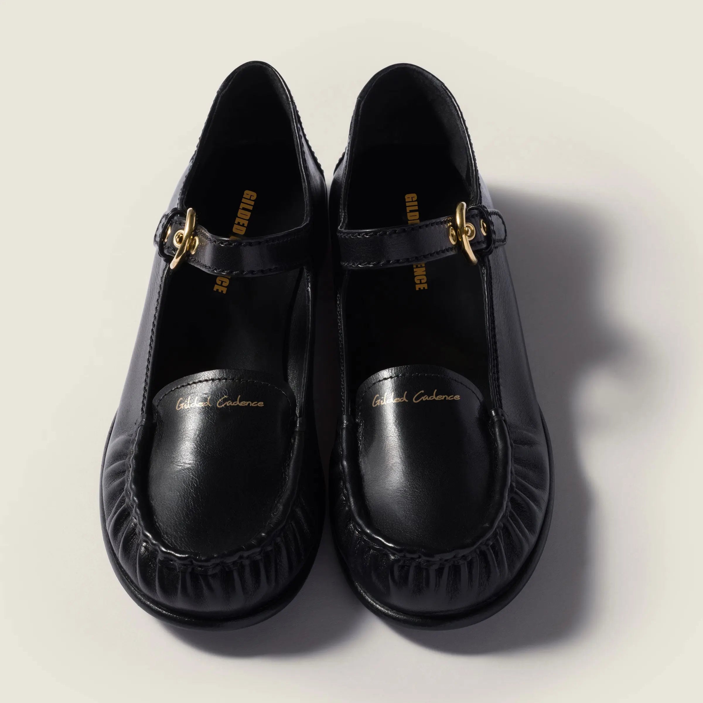 Leather loafers with strap Gilded Cadence
