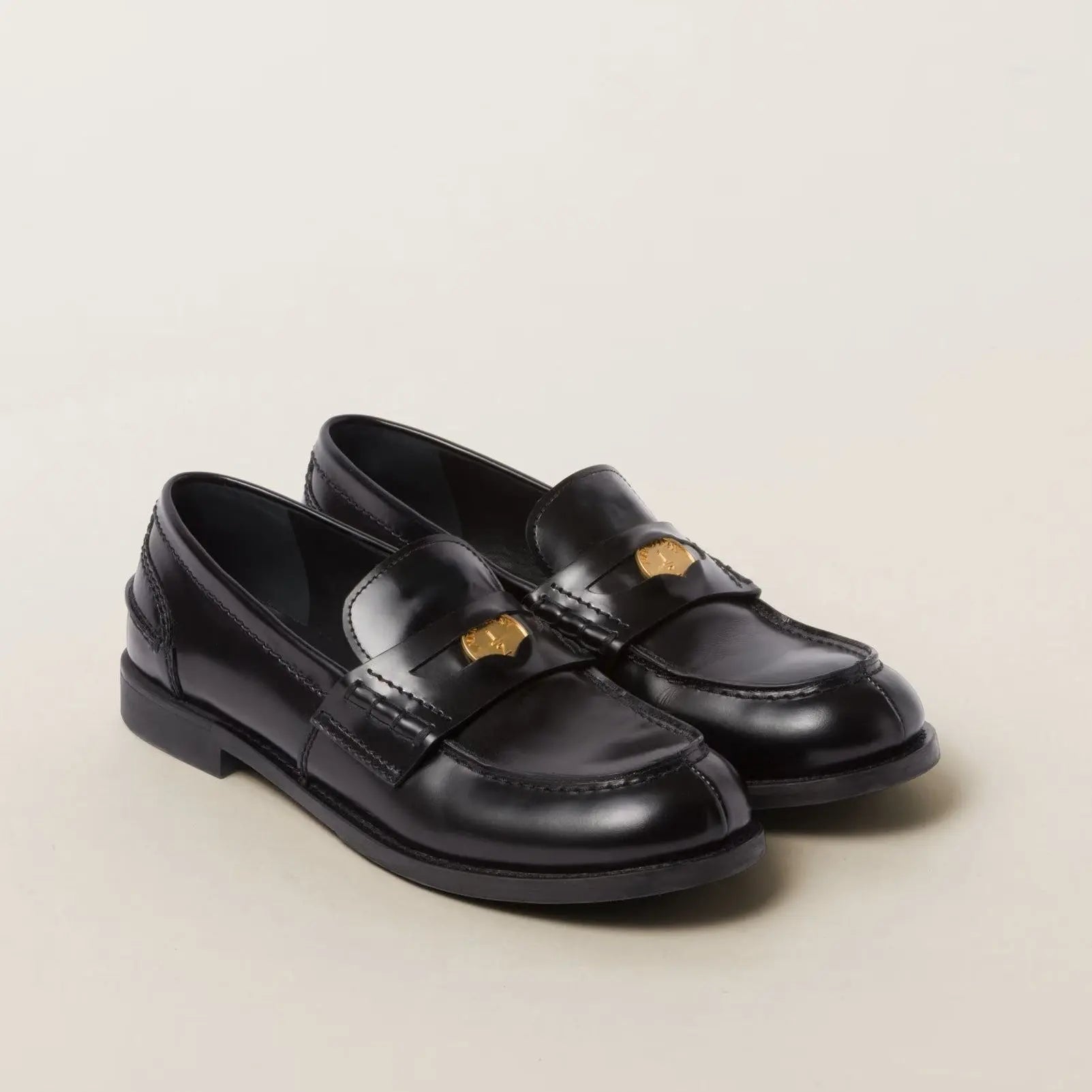 Brushed leather penny loafers Gilded Cadence