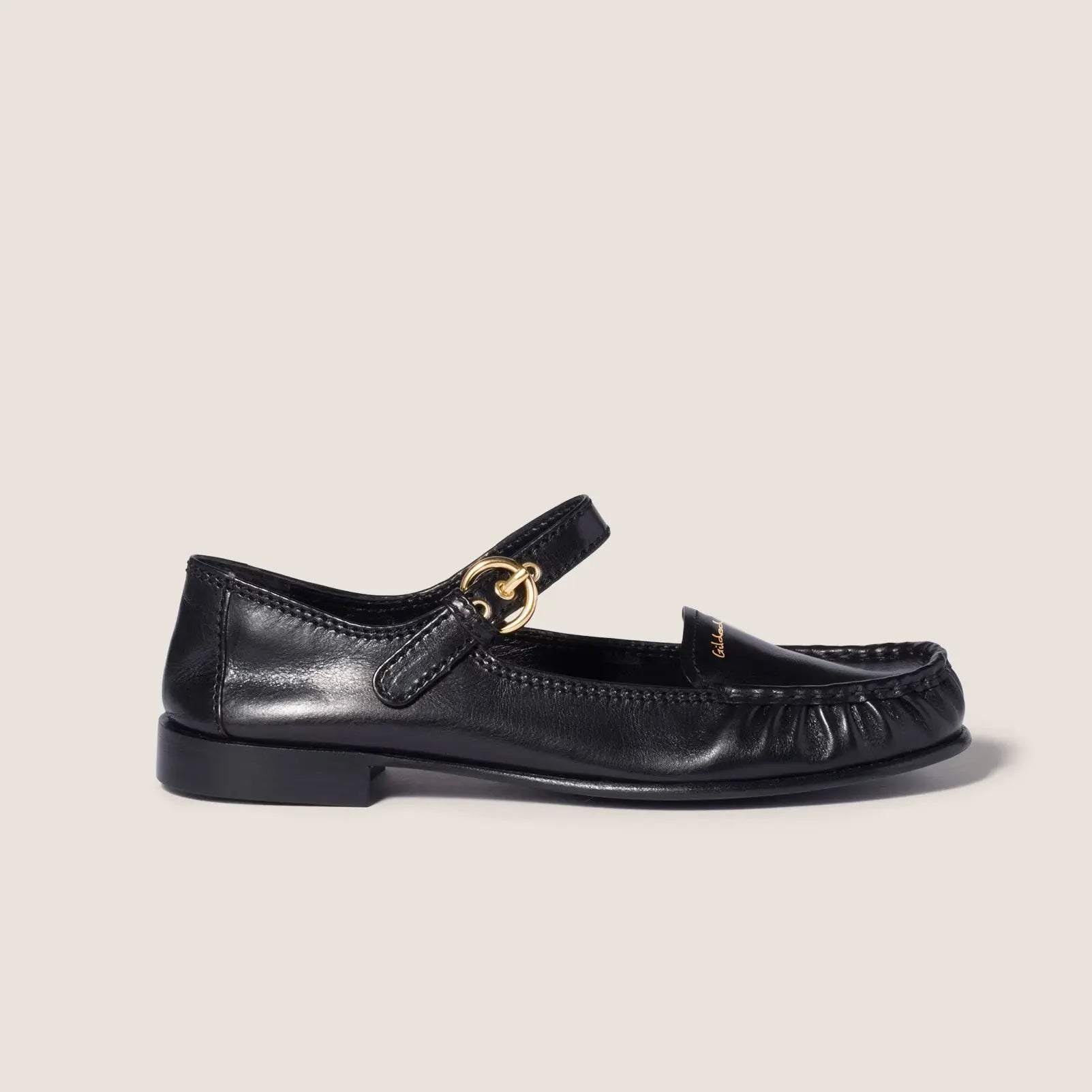 Leather loafers with strap Gilded Cadence
