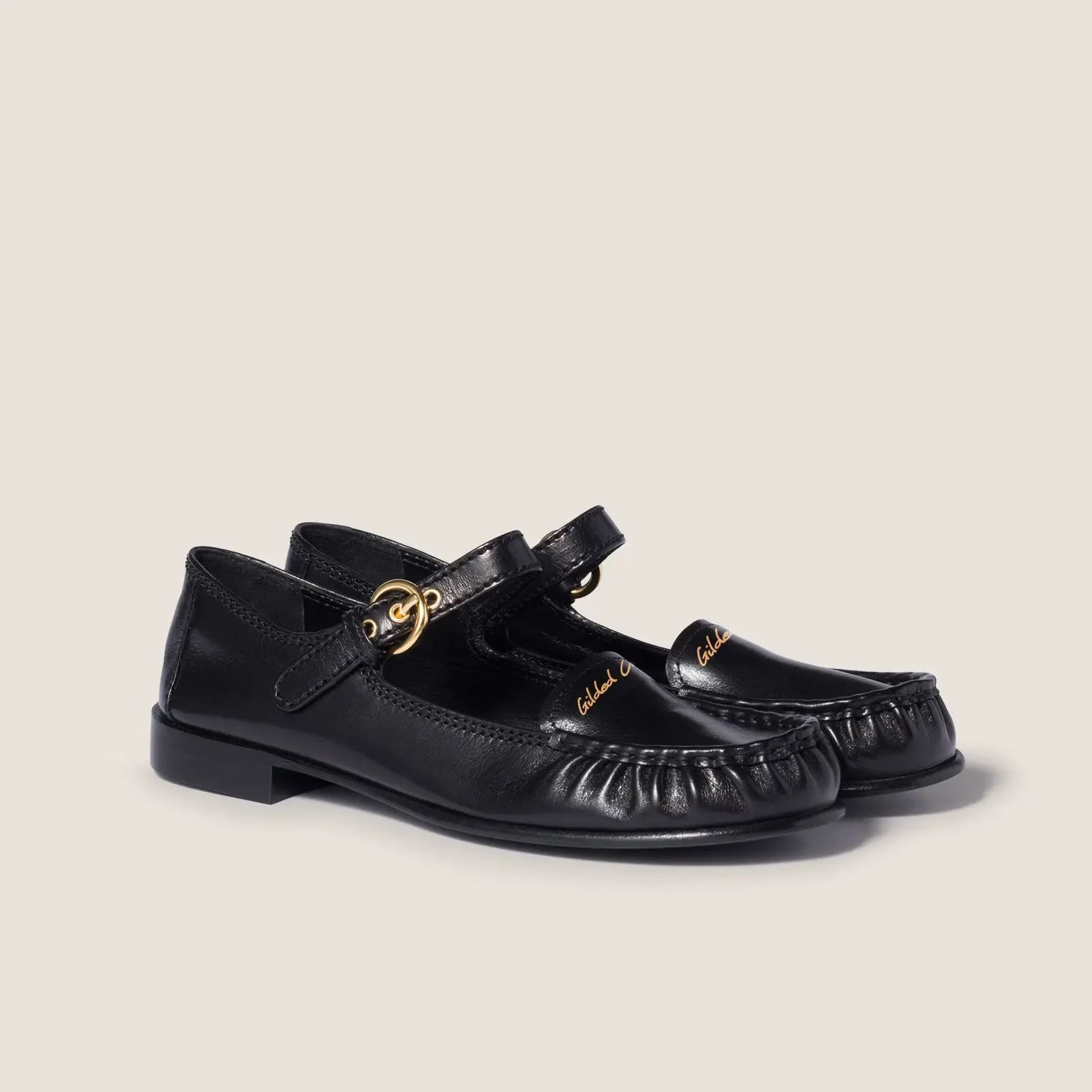 Leather loafers with strap Gilded Cadence