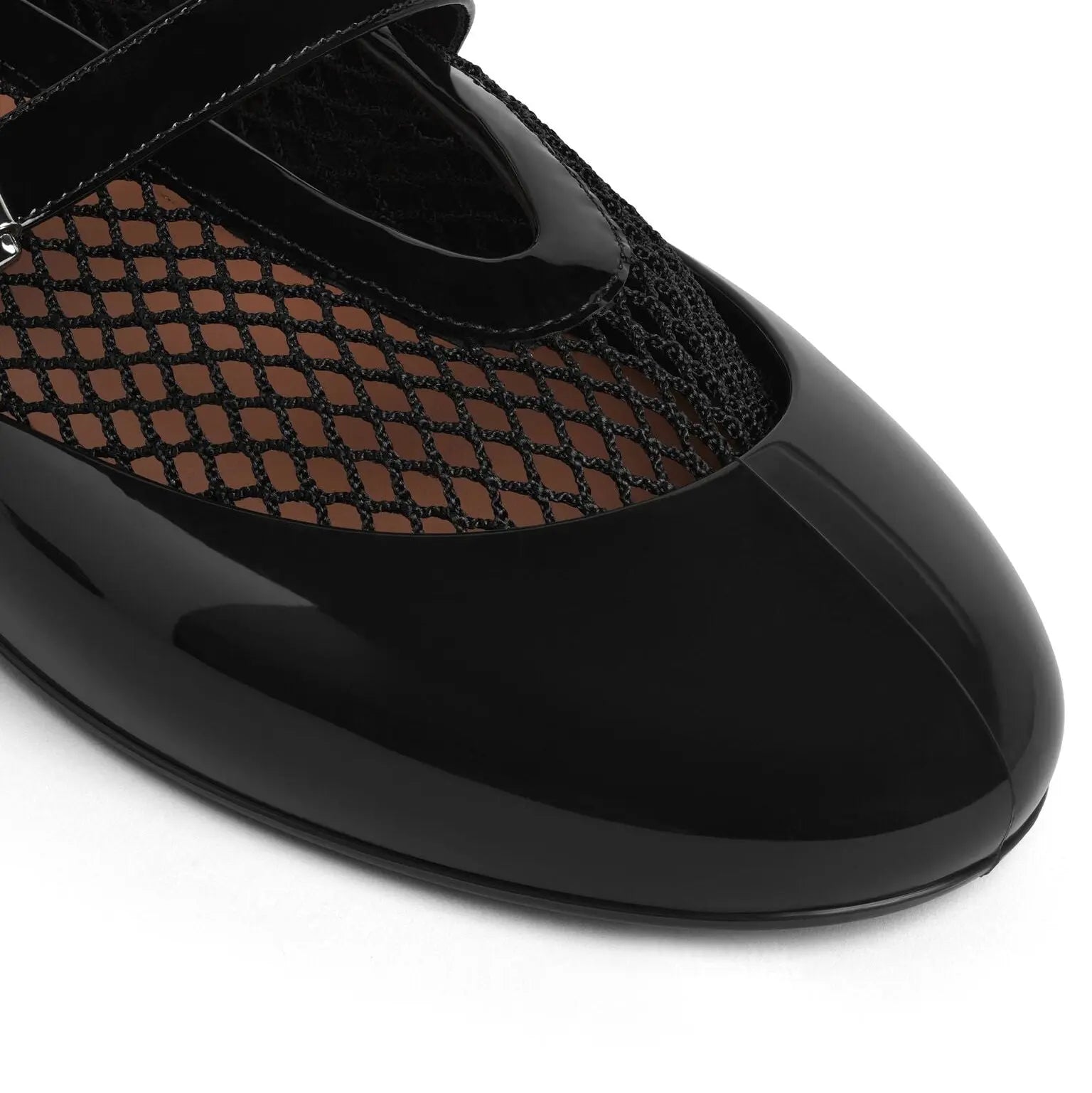 Women's Fishnet Rubber Ballet Flats Gilded Cadence