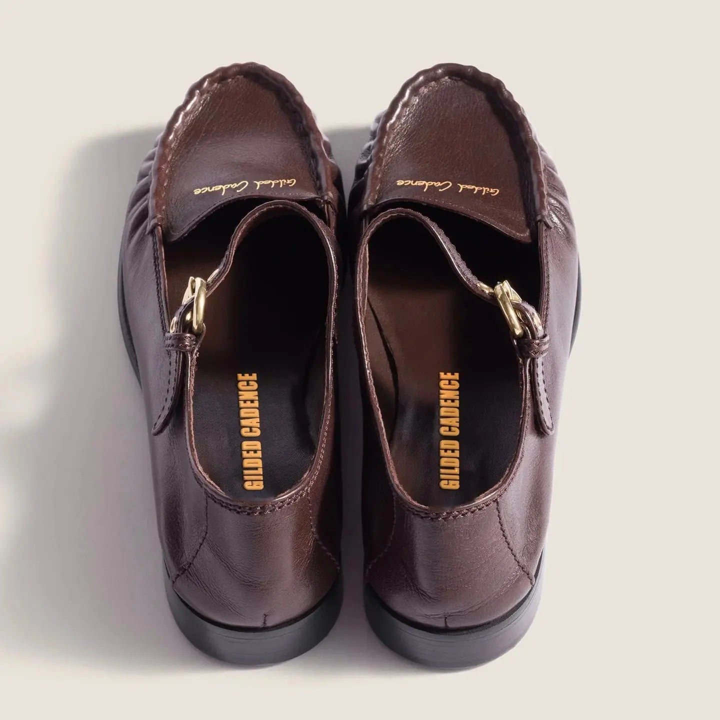 Leather loafers with strap Gilded Cadence