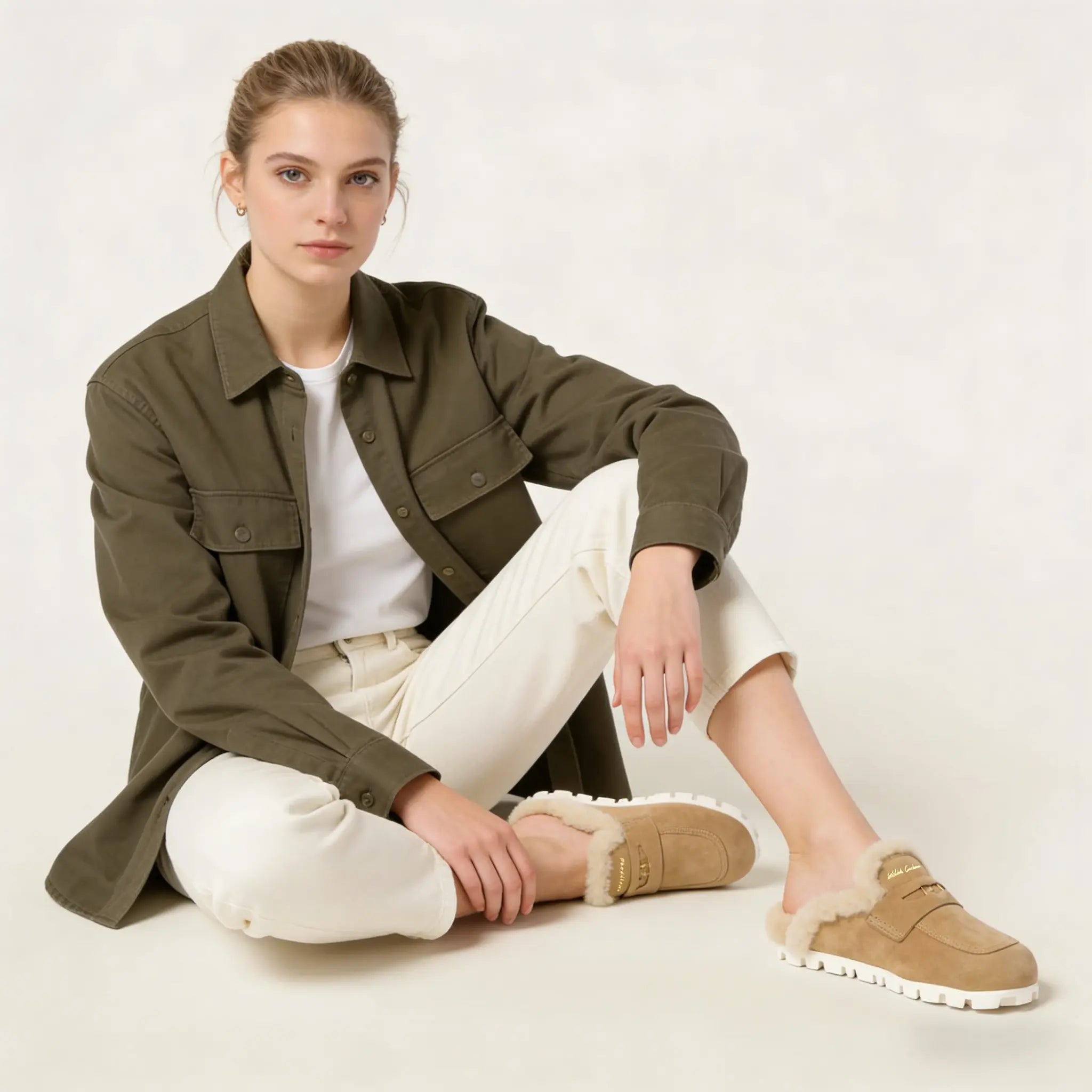 Suede Slip-On Mules - Casual Flats Gilded Cadence