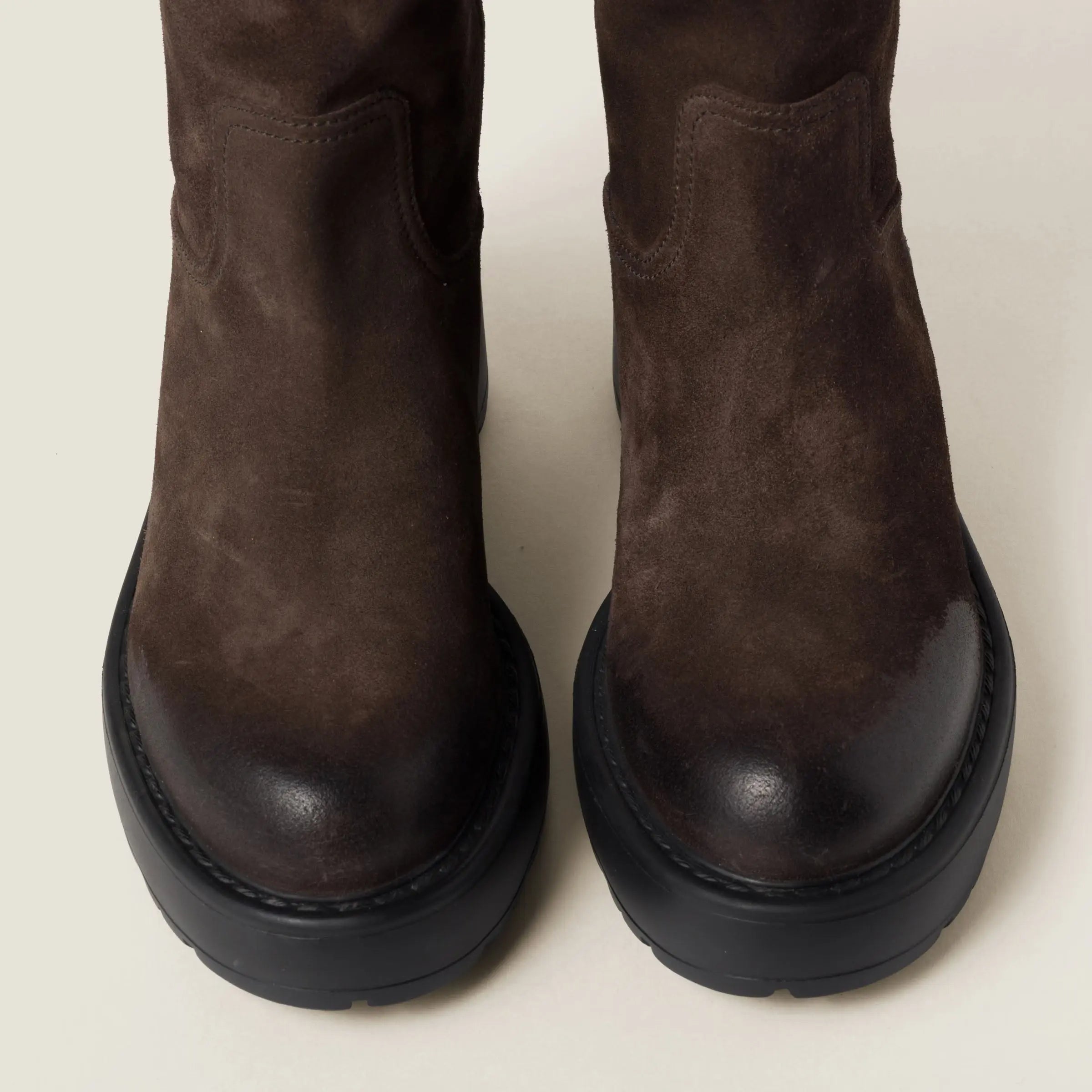 Women's Chocolate Suede Riding Boots Gilded Cadence