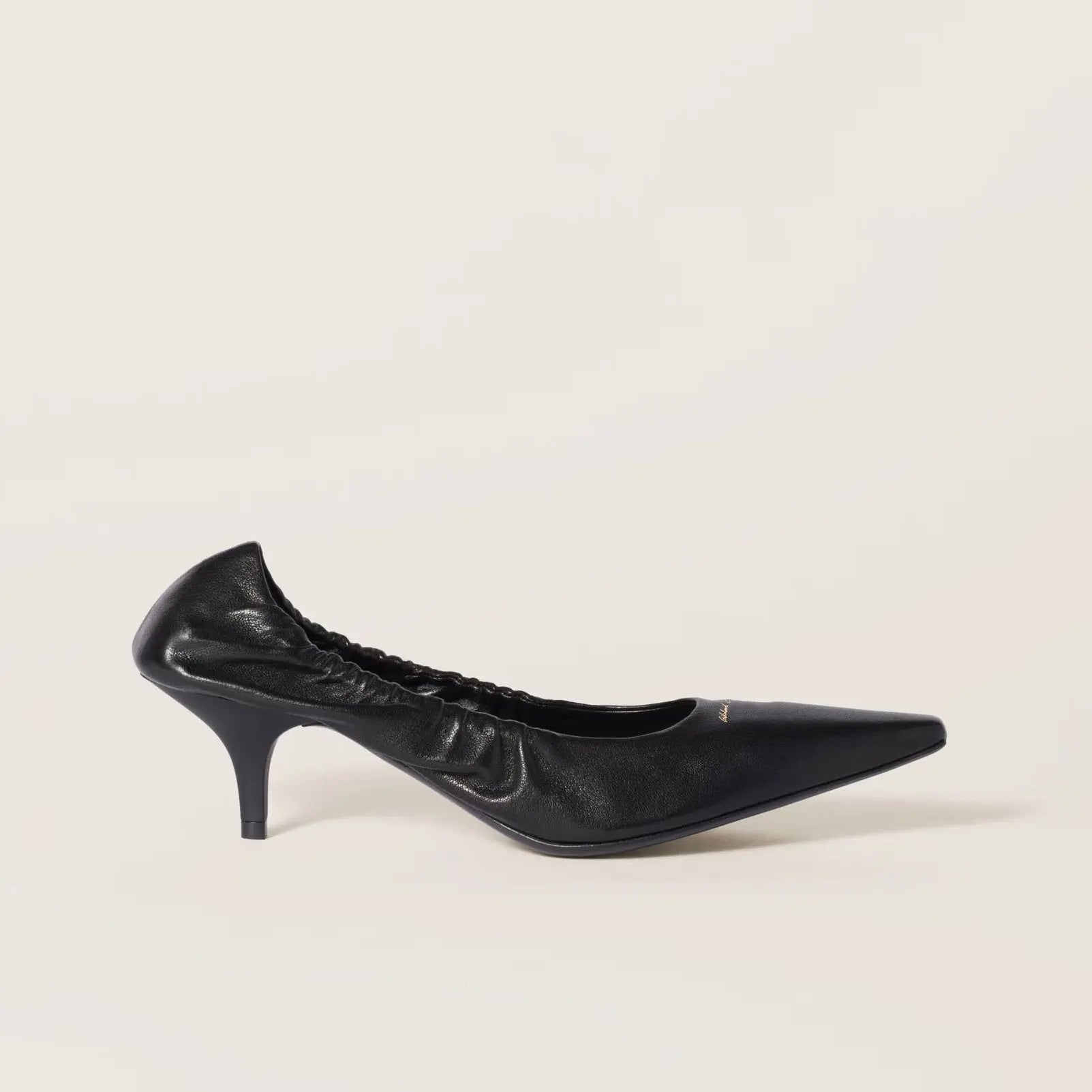 Women's Black Soft Nappa Leather Pumps Gilded Cadence