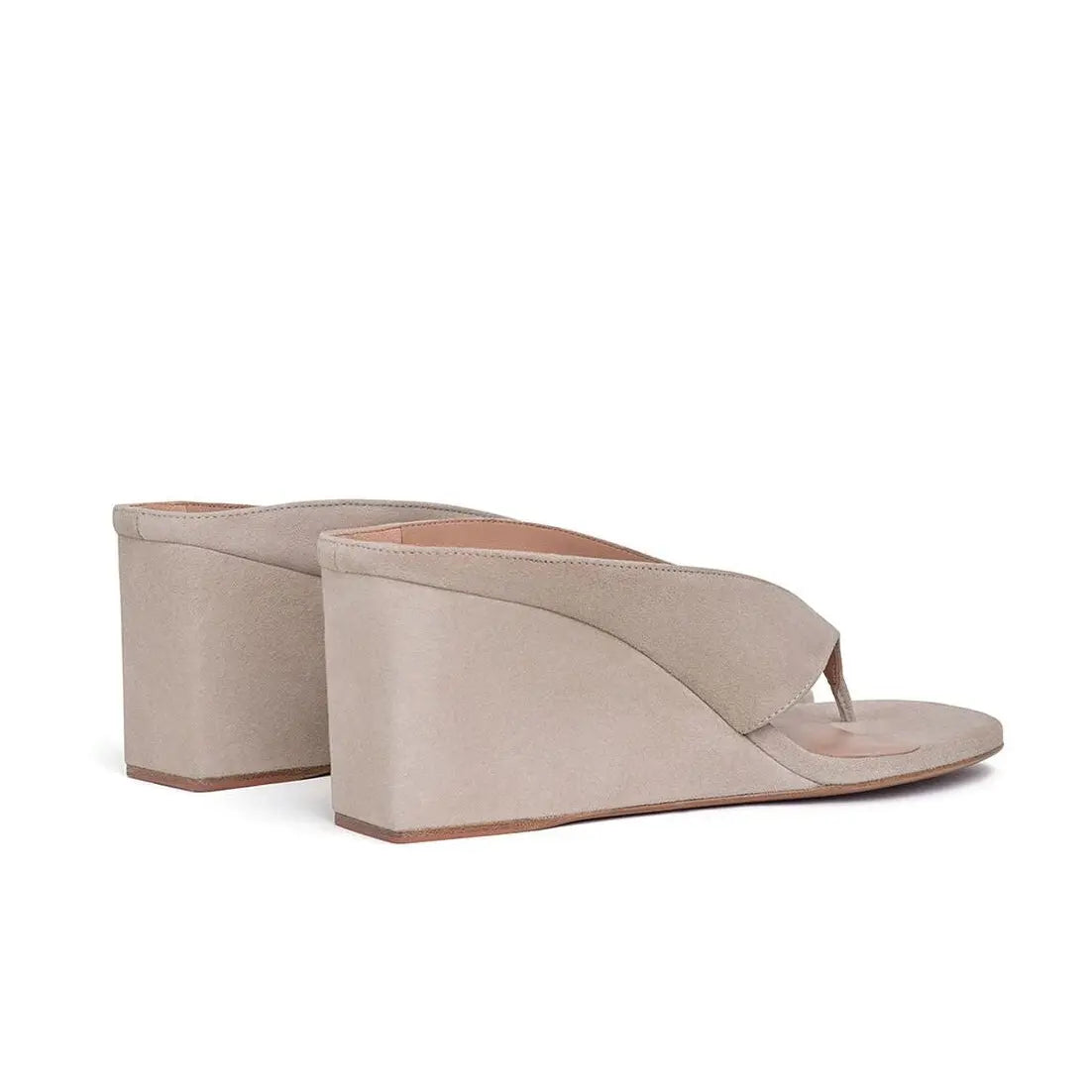 Grege Suede Cube Thong Mules Gilded Cadence