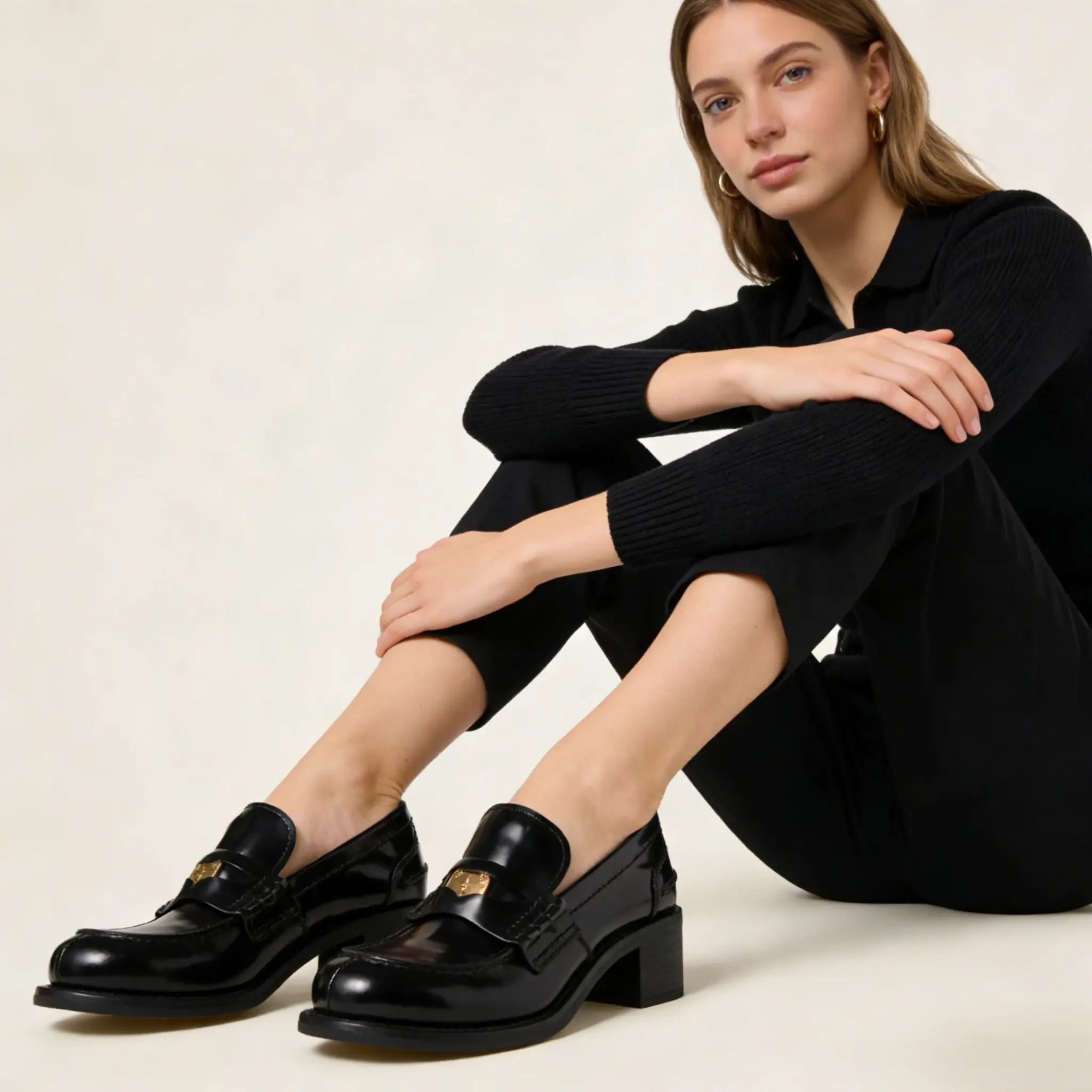 Brushed leather loafers Gilded Cadence