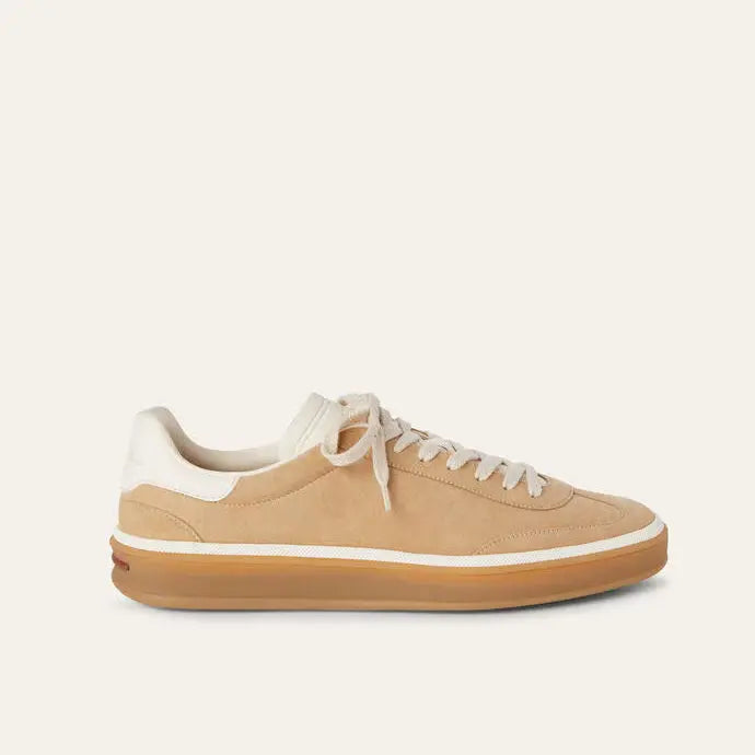Suede Tennis Walk Sneakers - Windy Dunes Gilded Cadence