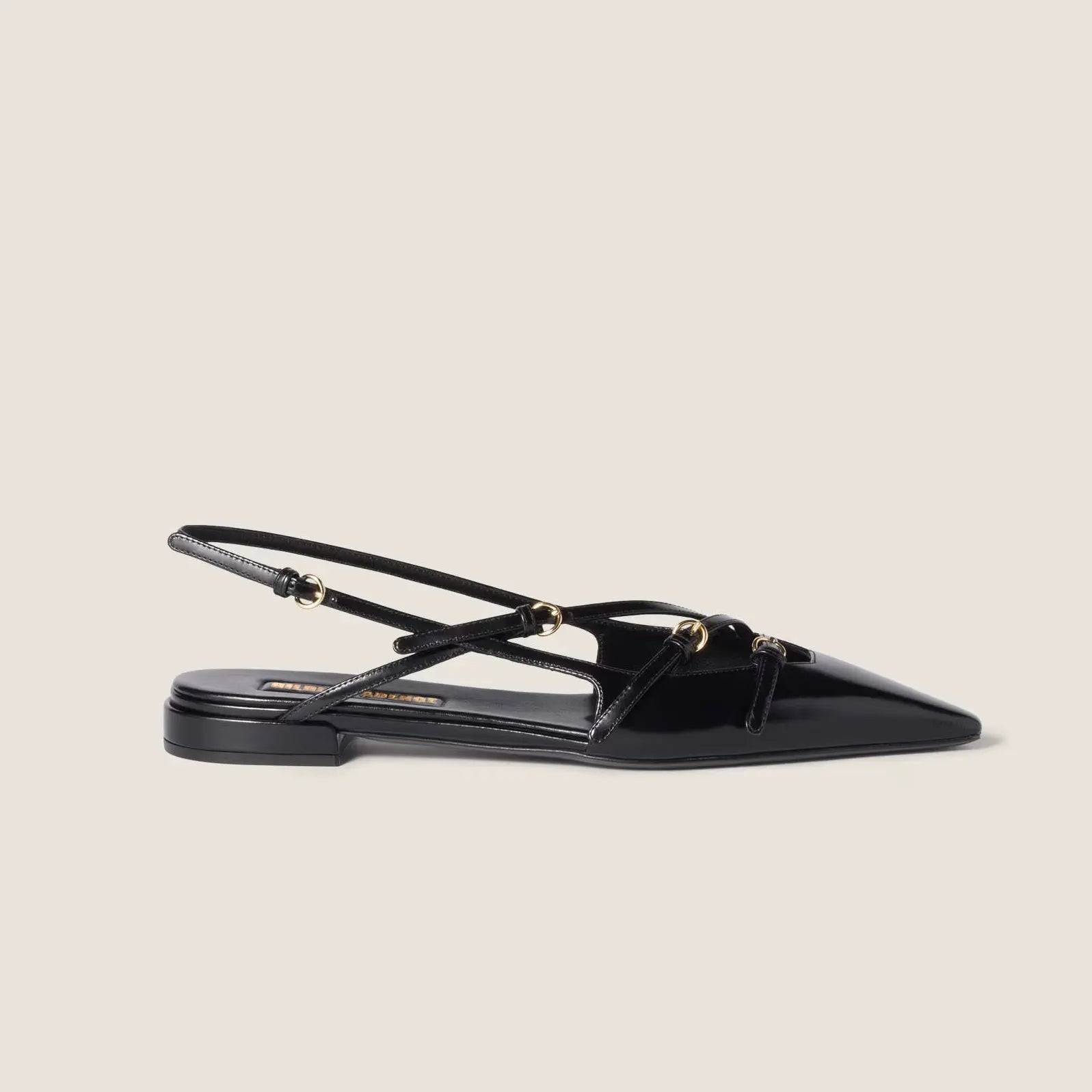 Leather slingback ballerinas with buckles Gilded Cadence