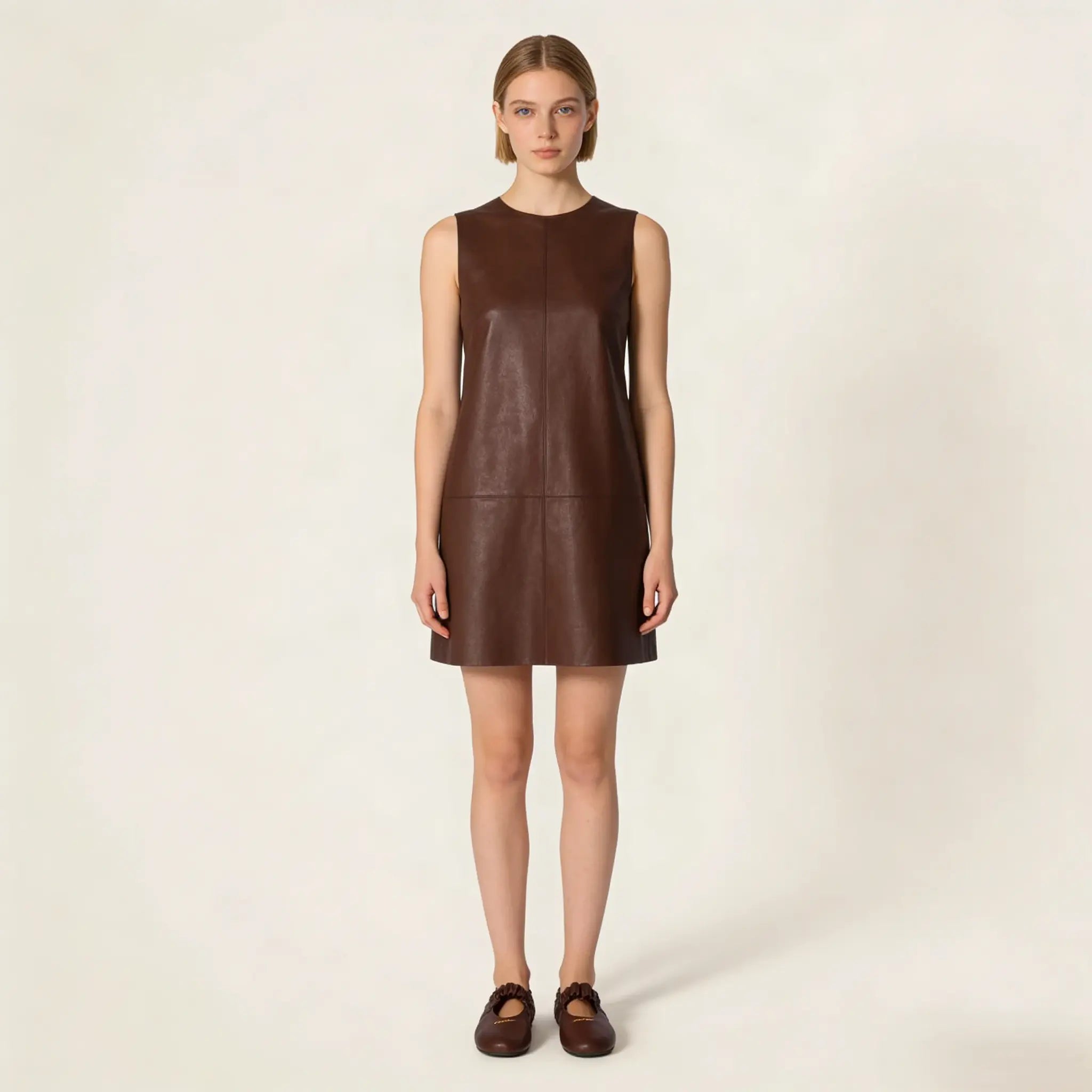 Ruches nappa leather ballerinas Gilded Cadence