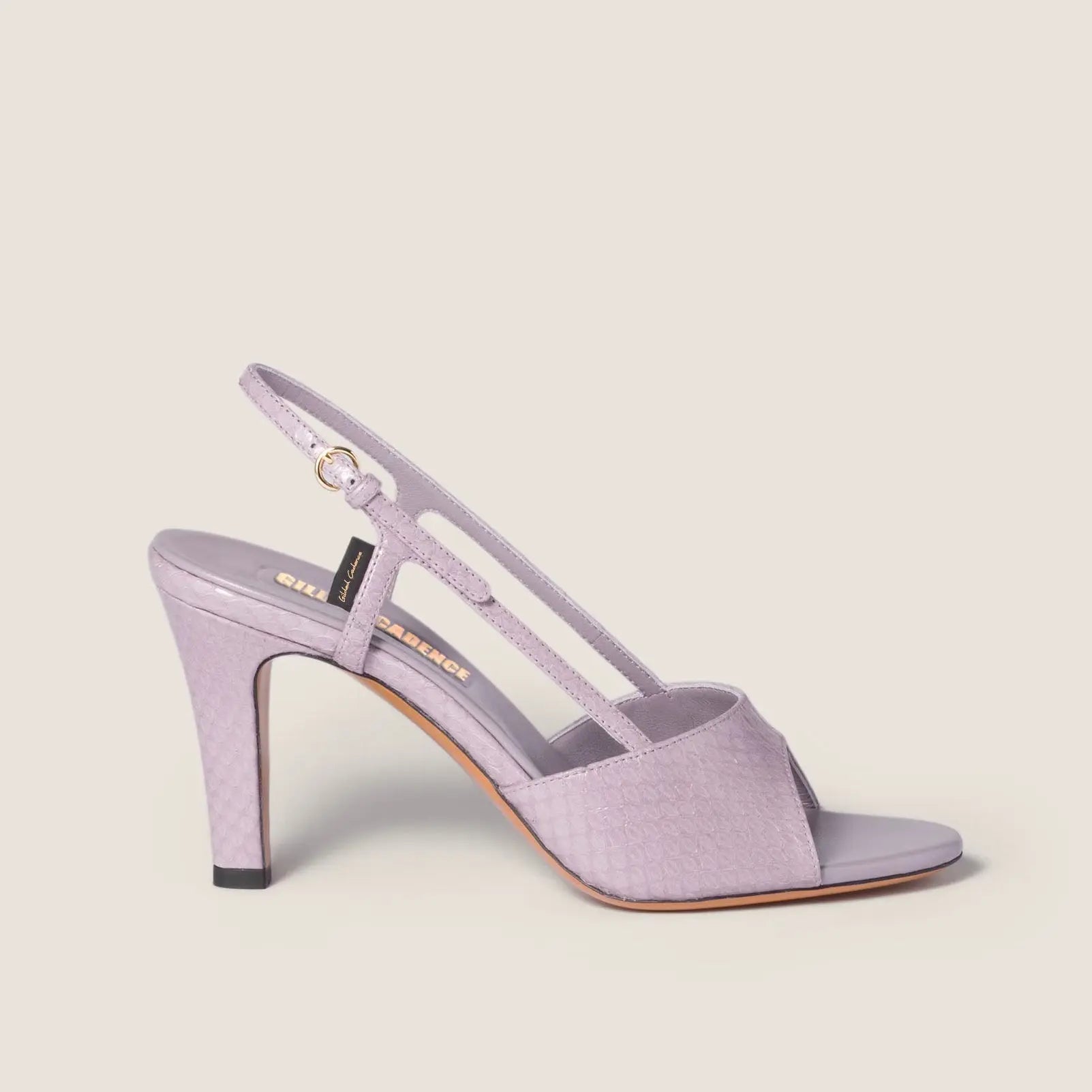 Women's Lavender Snakeskin Slingback Sandals Gilded Cadence