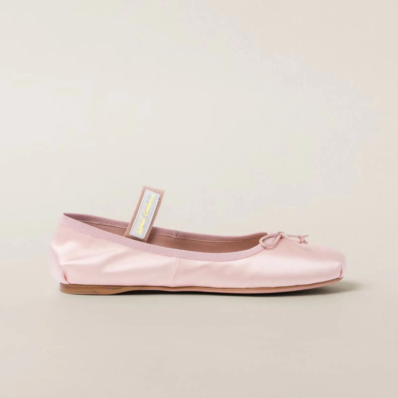 Women's Pink Satin Ballerina Flats Gilded Cadence