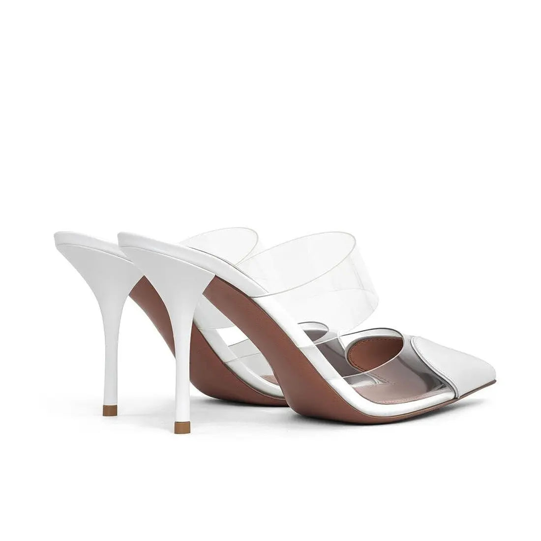 White Heart Patent Leather Mules Gilded Cadence