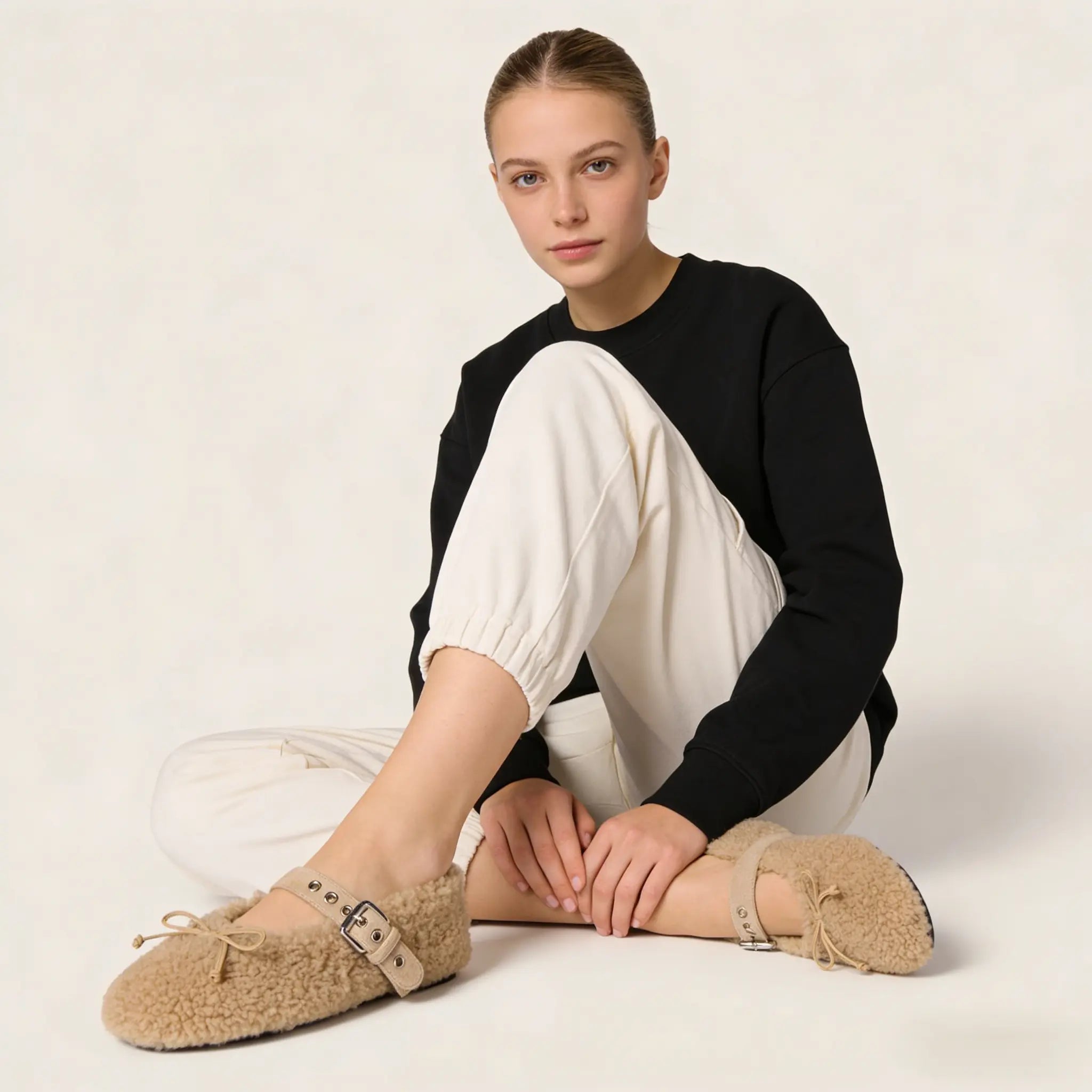 Shearling ballerinas Gilded Cadence