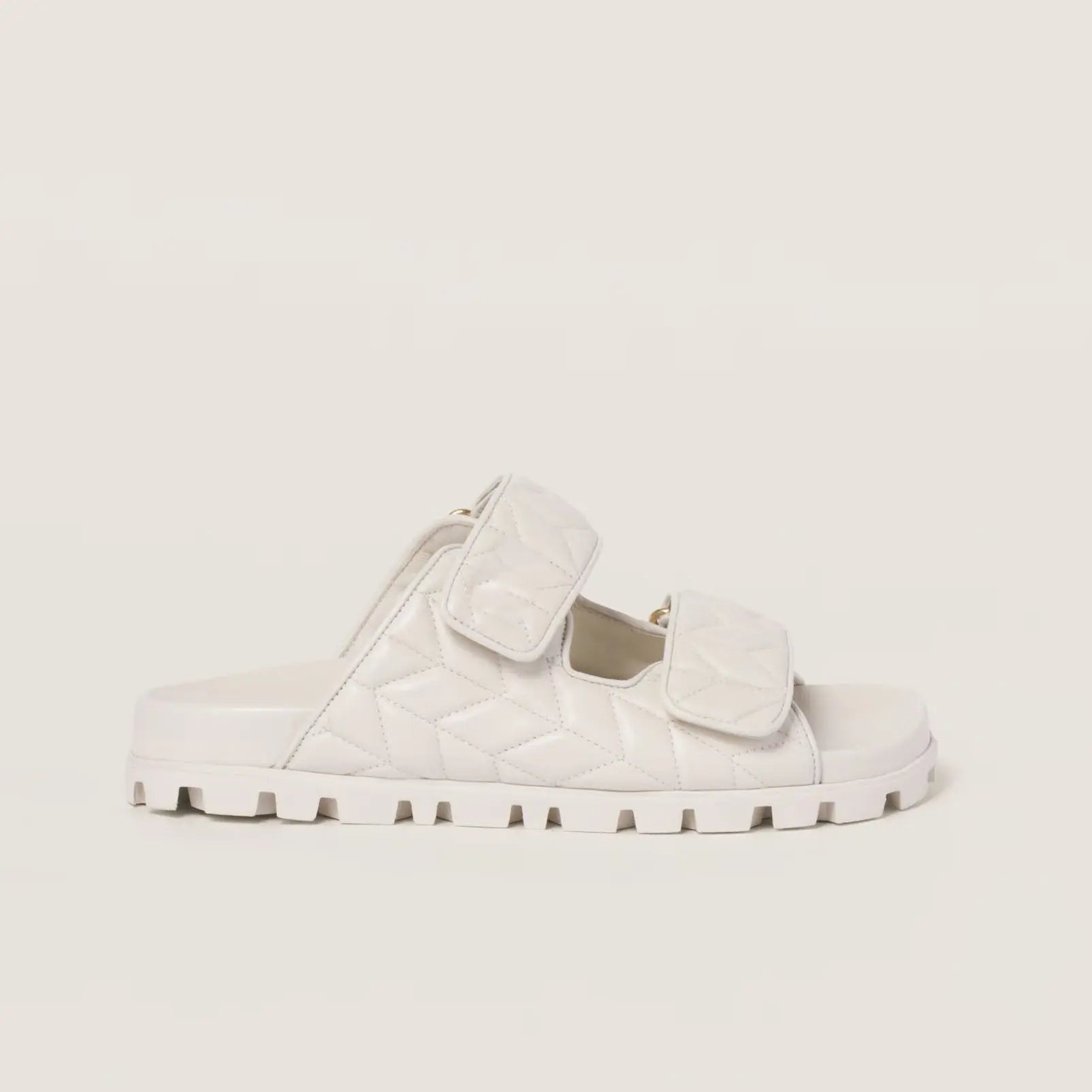 Women's White Quilted Sporty Sandals Gilded Cadence