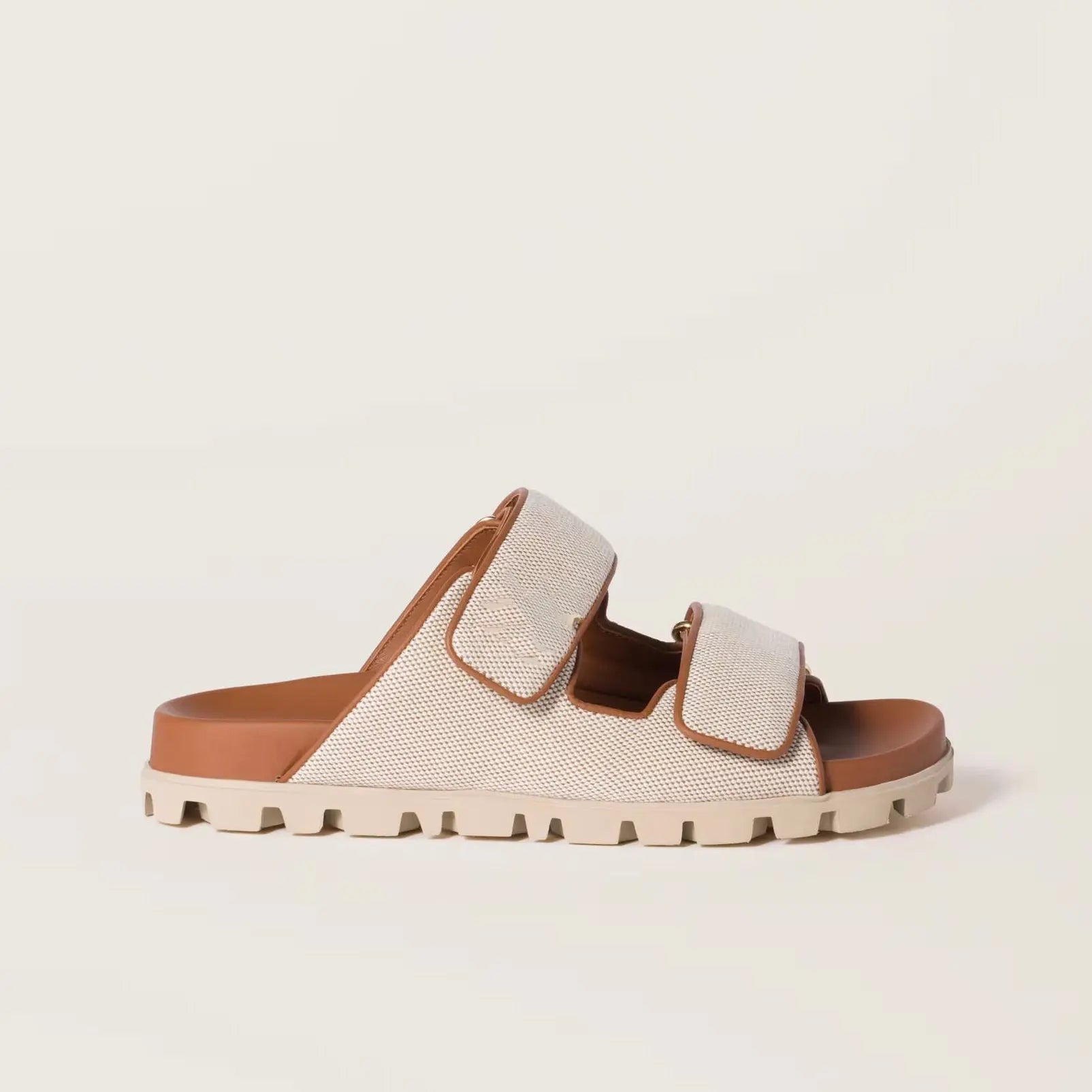 Canvas Double Strap Platform Slides Gilded Cadence