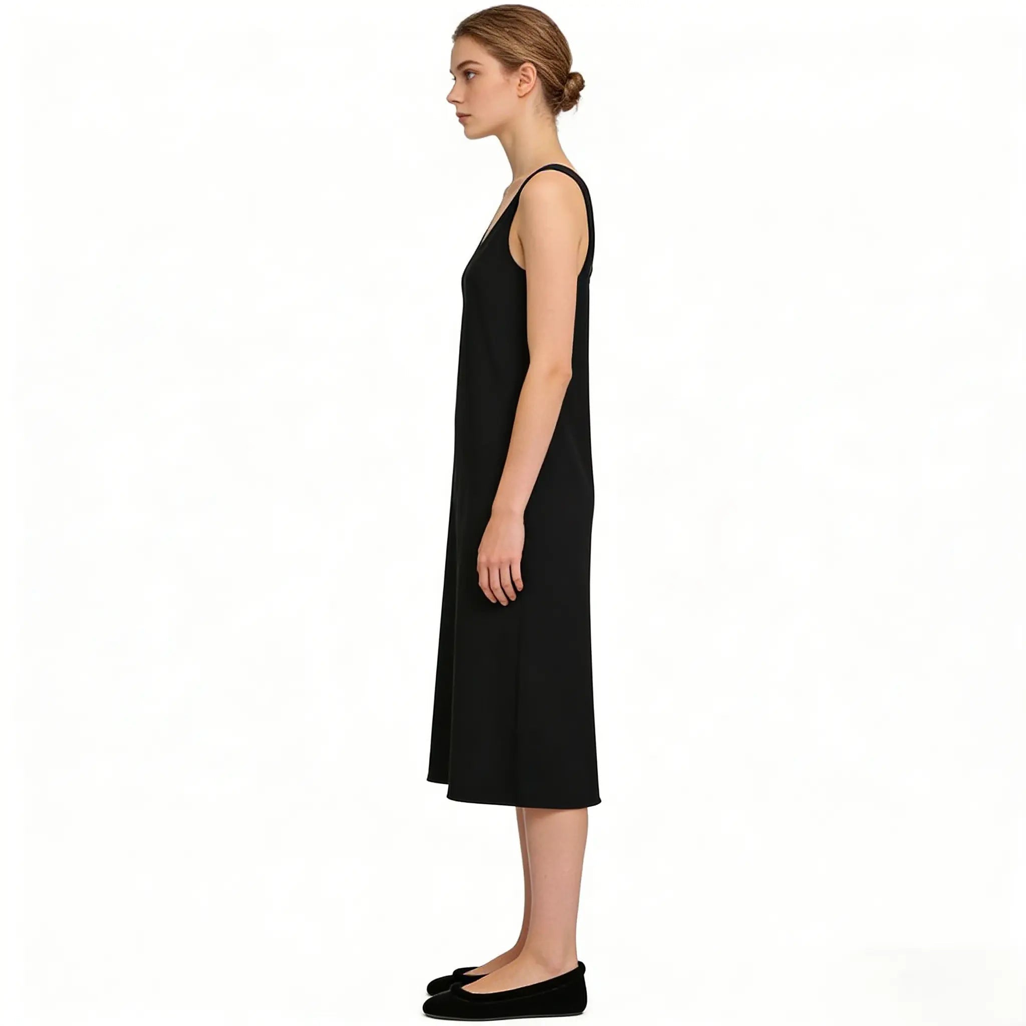 Black Velvet Square Toe Ballet Flats Gilded Cadence