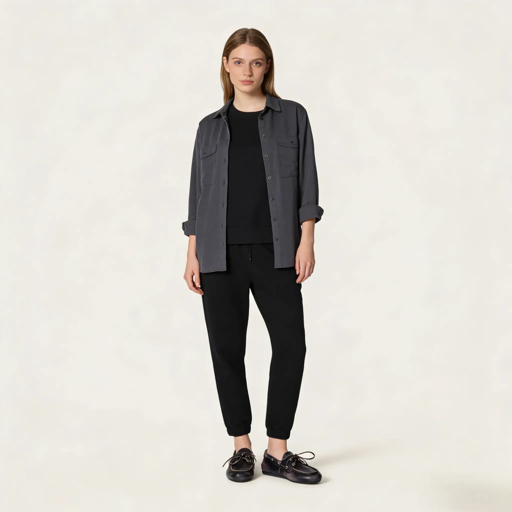 Women's Bleached Leather Boat Shoes Gilded Cadence