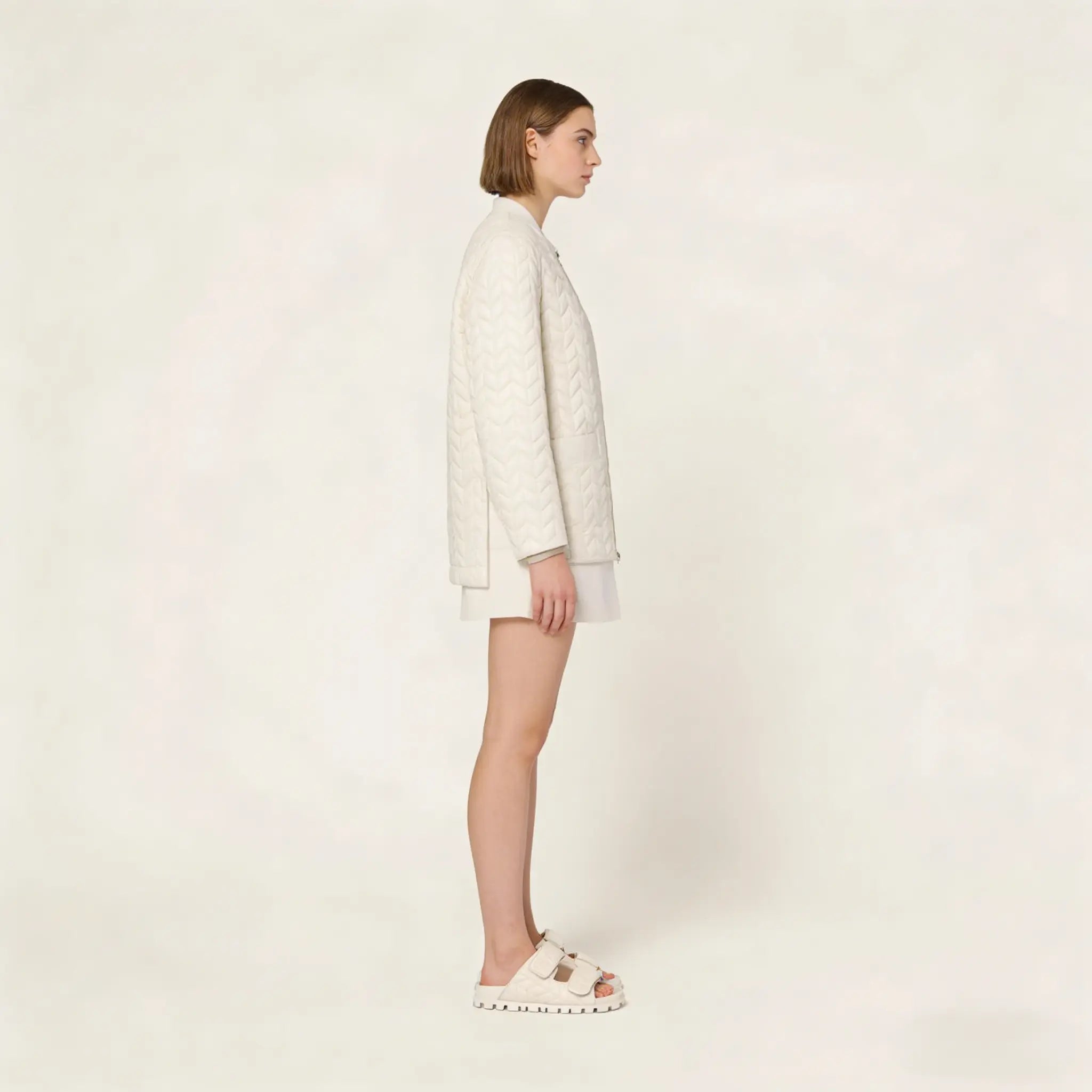 Women's White Quilted Sporty Sandals Gilded Cadence