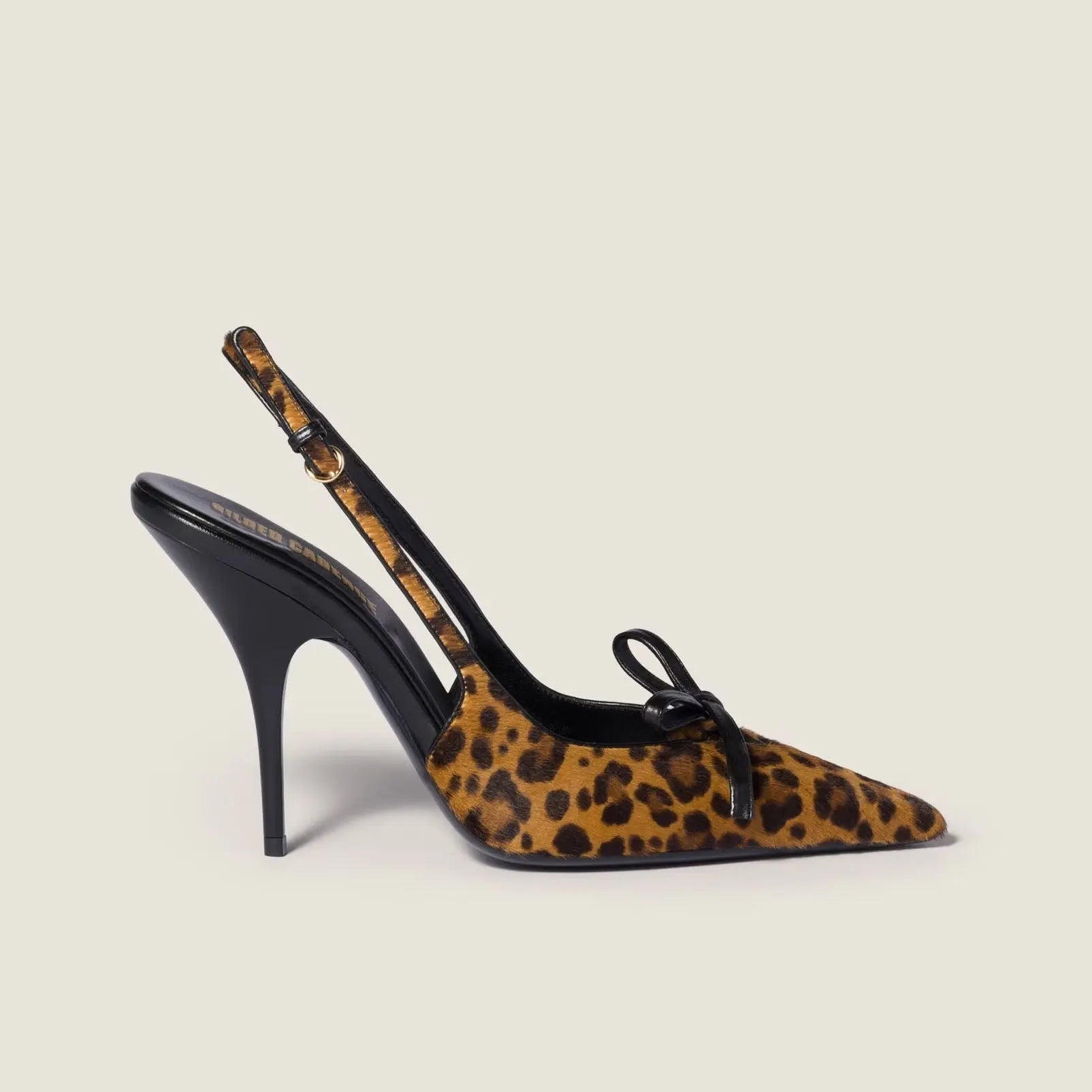 Leopard Pony Hair Bow Slingback Pumps Gilded Cadence