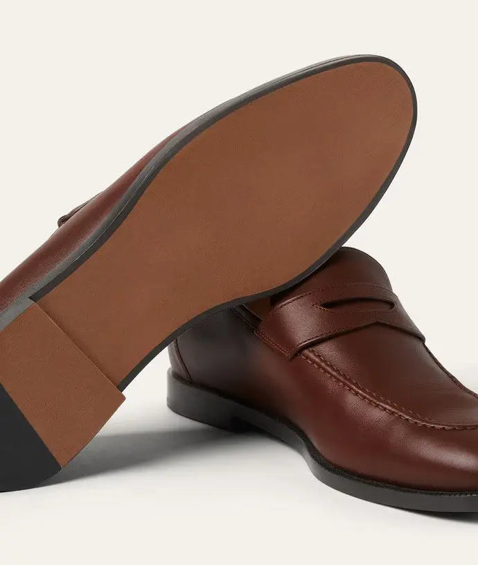 Women's Burnt Tan Calfskin Loafers Gilded Cadence