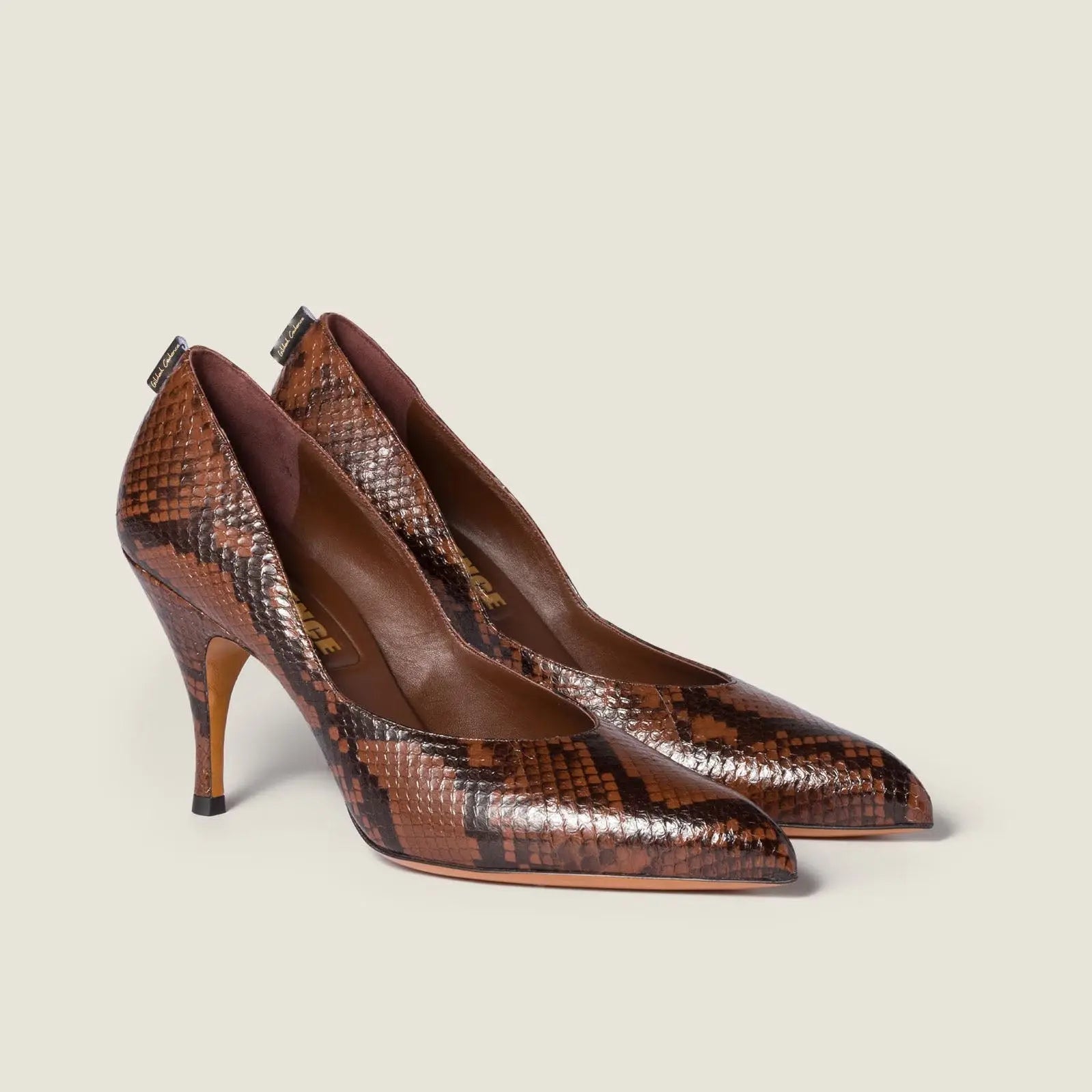 Python-Print Ayers Leather Pumps Gilded Cadence