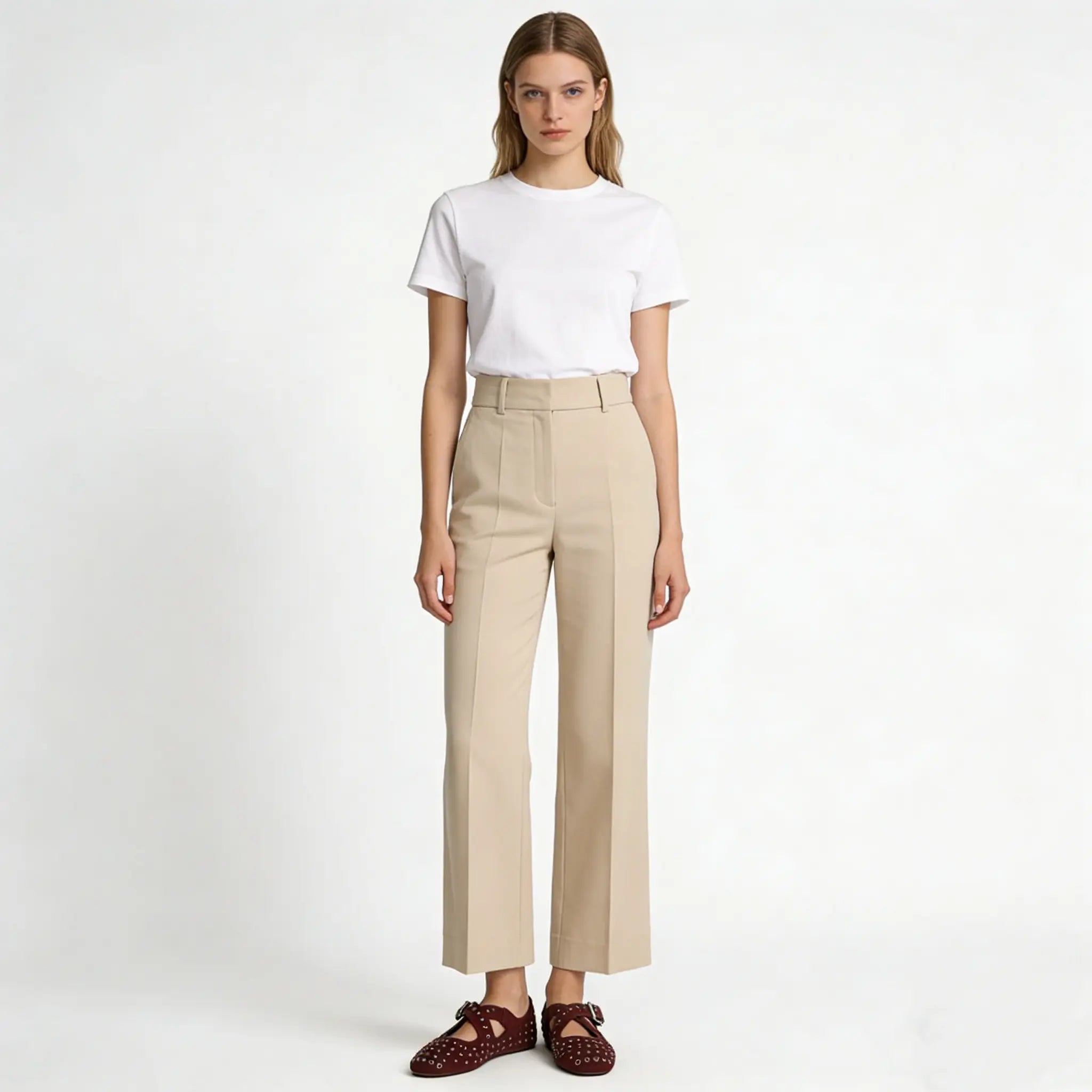 Criss Cross Suede Eyelet Ballet Flats Gilded Cadence