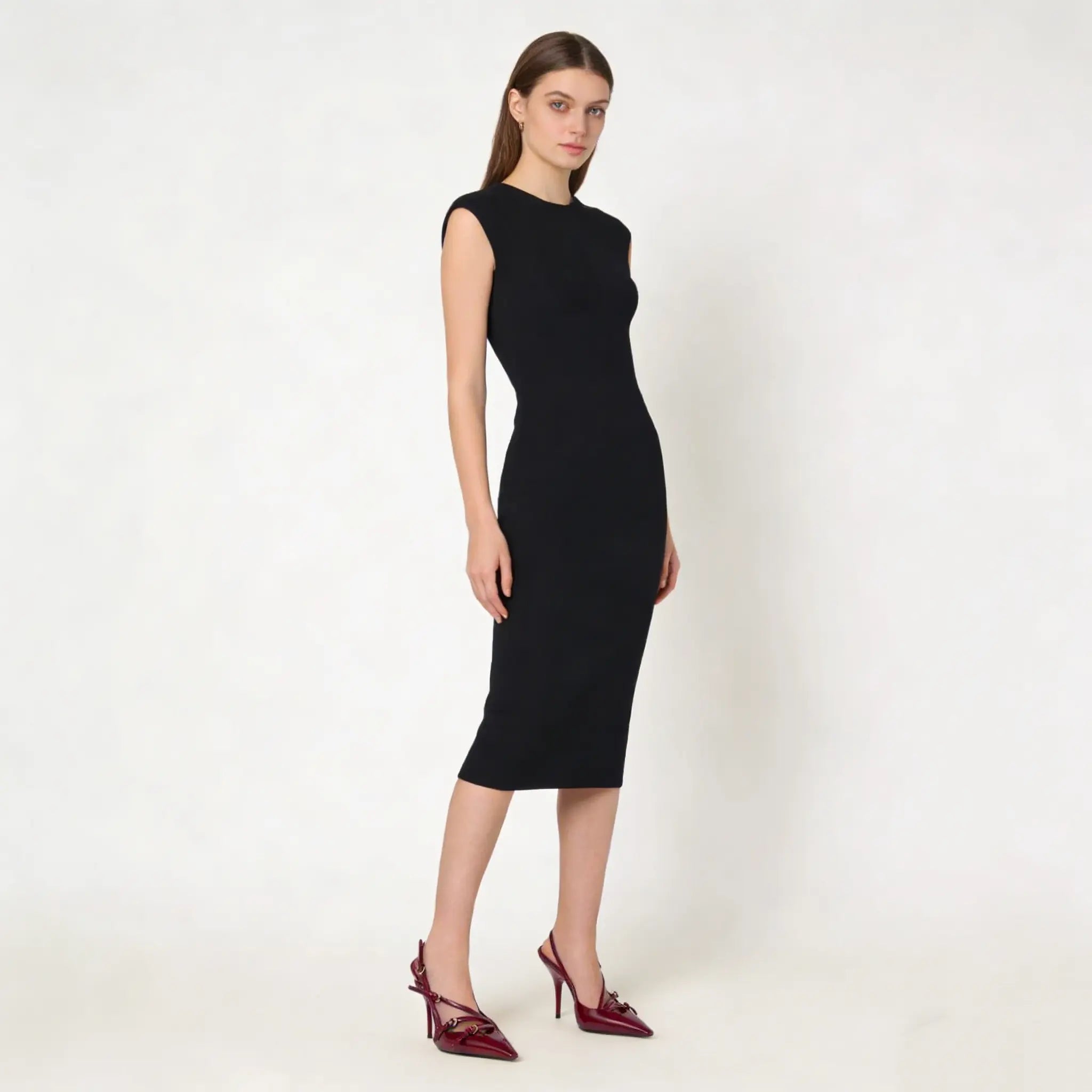 Burgundy Triple Buckle Slingback Heels Gilded Cadence