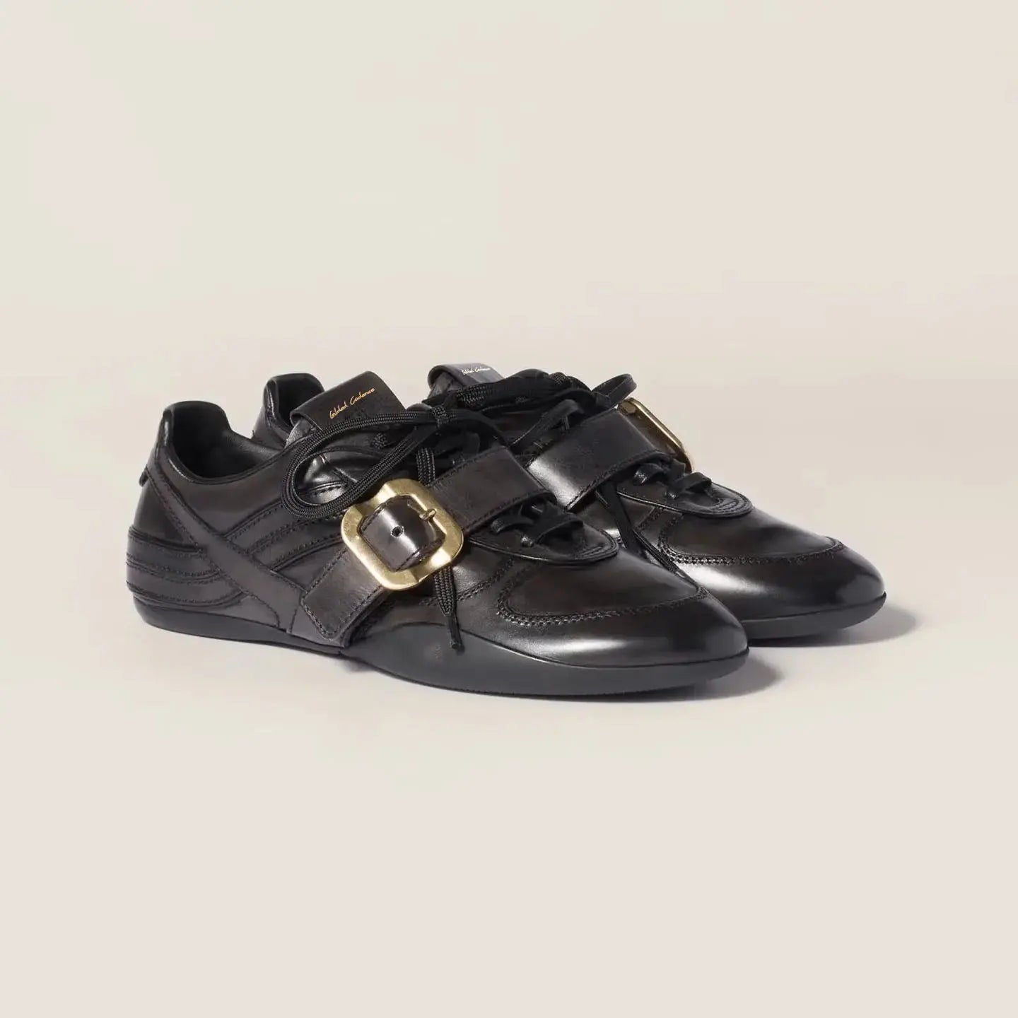 Leather sneakers with buckle Gilded Cadence