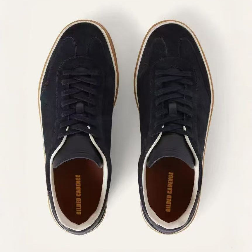 Black Water-Repellent Suede Sneakers