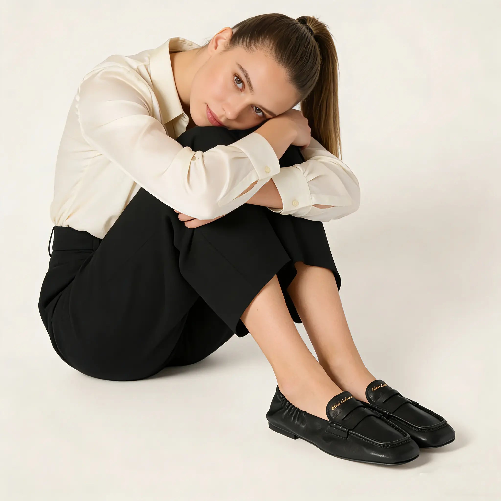 Ruches nappa leather loafers Gilded Cadence