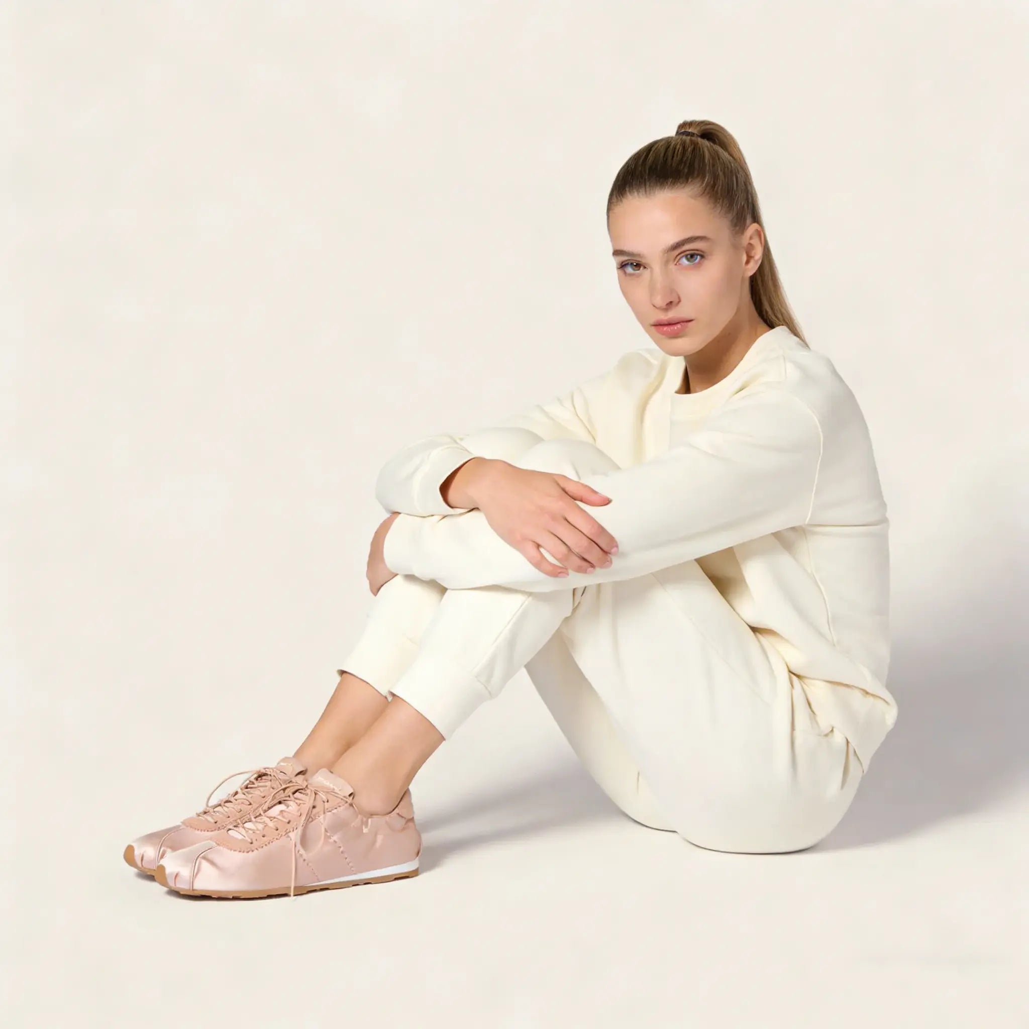 Plume satin sneakers Gilded Cadence