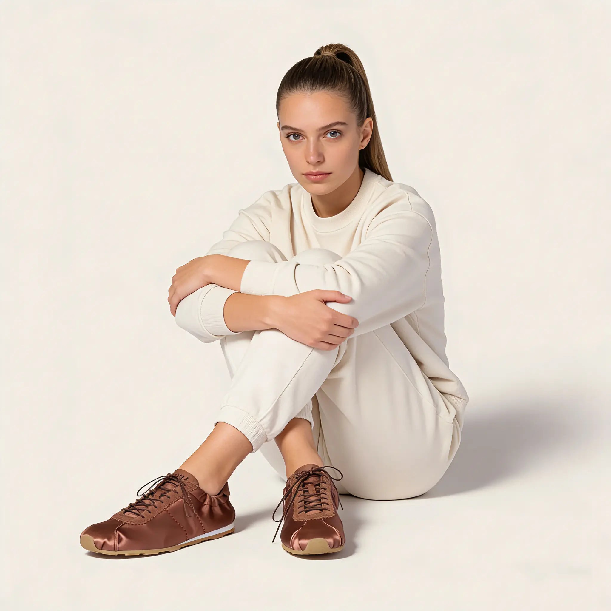 Plume satin sneakers Gilded Cadence