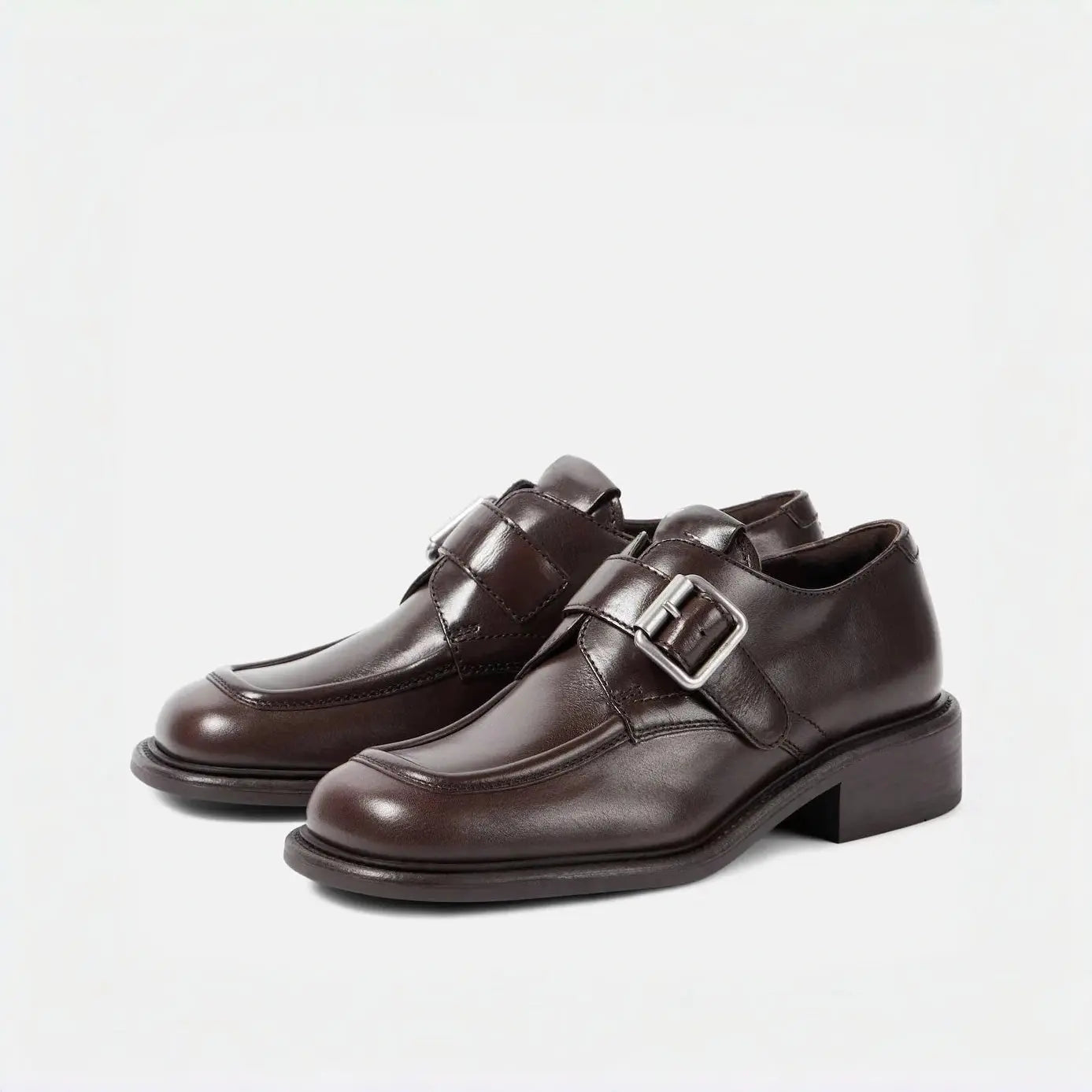 Dark Brown Polished Leather Brogue Shoes Gilded Cadence