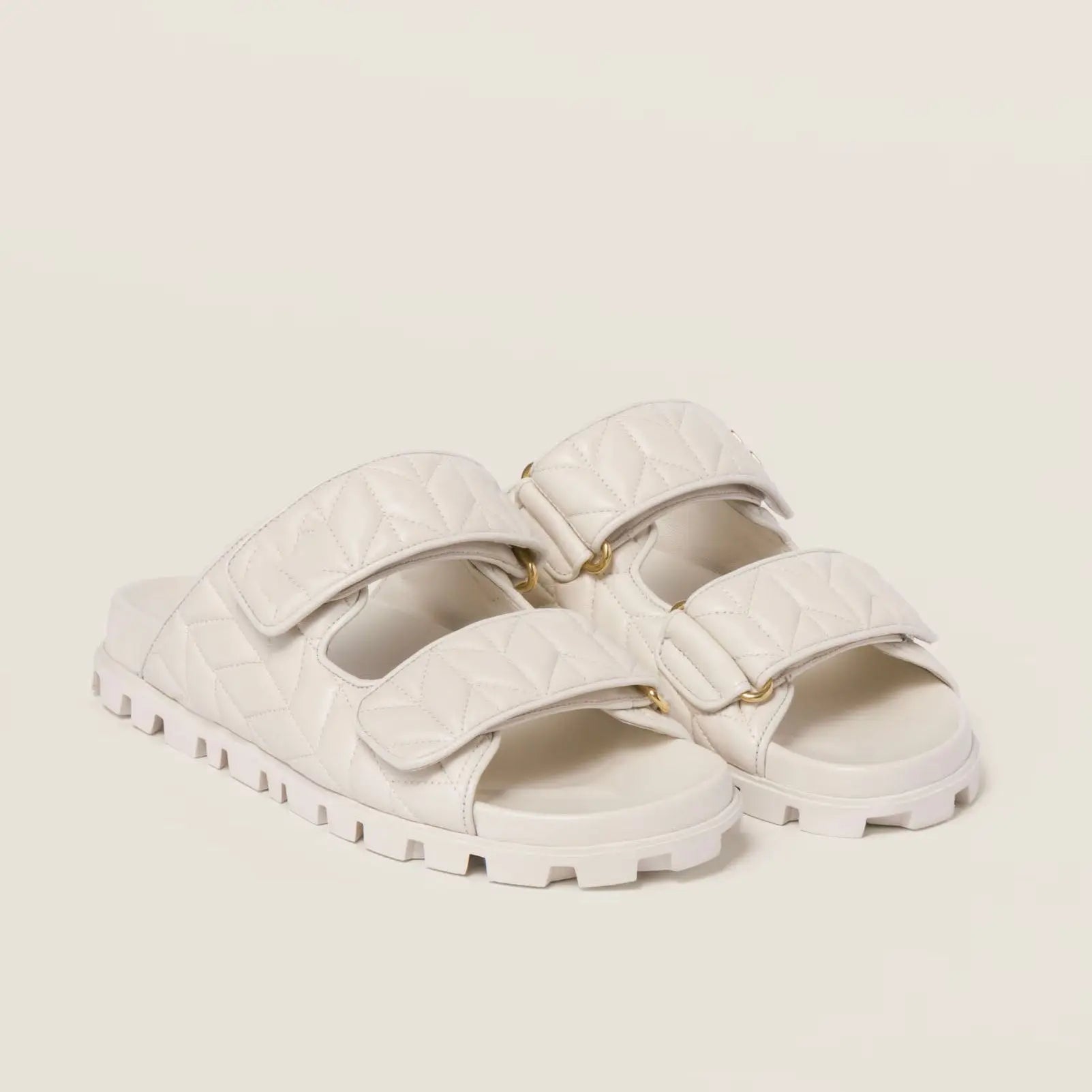 Women's White Quilted Sporty Sandals Gilded Cadence