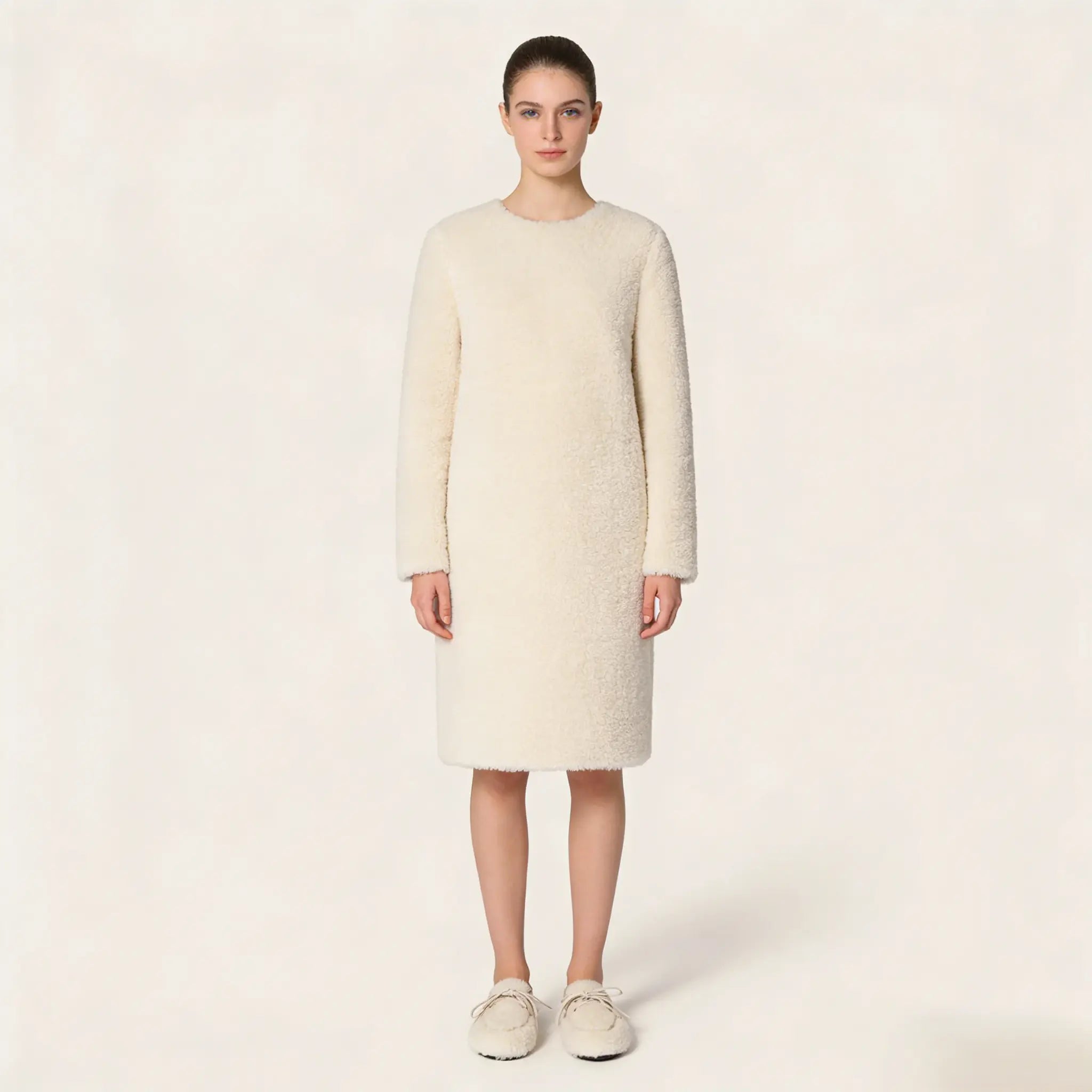 Plush Shearling Moccasin Loafers Gilded Cadence