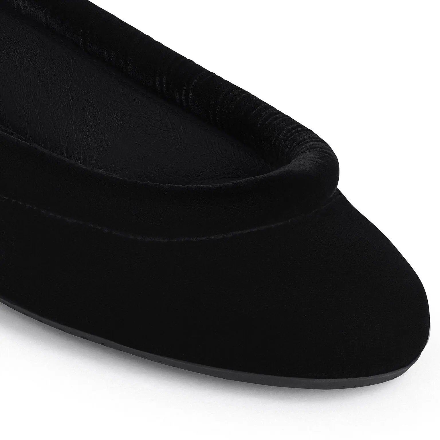 Black Velvet Square Toe Ballet Flats Gilded Cadence