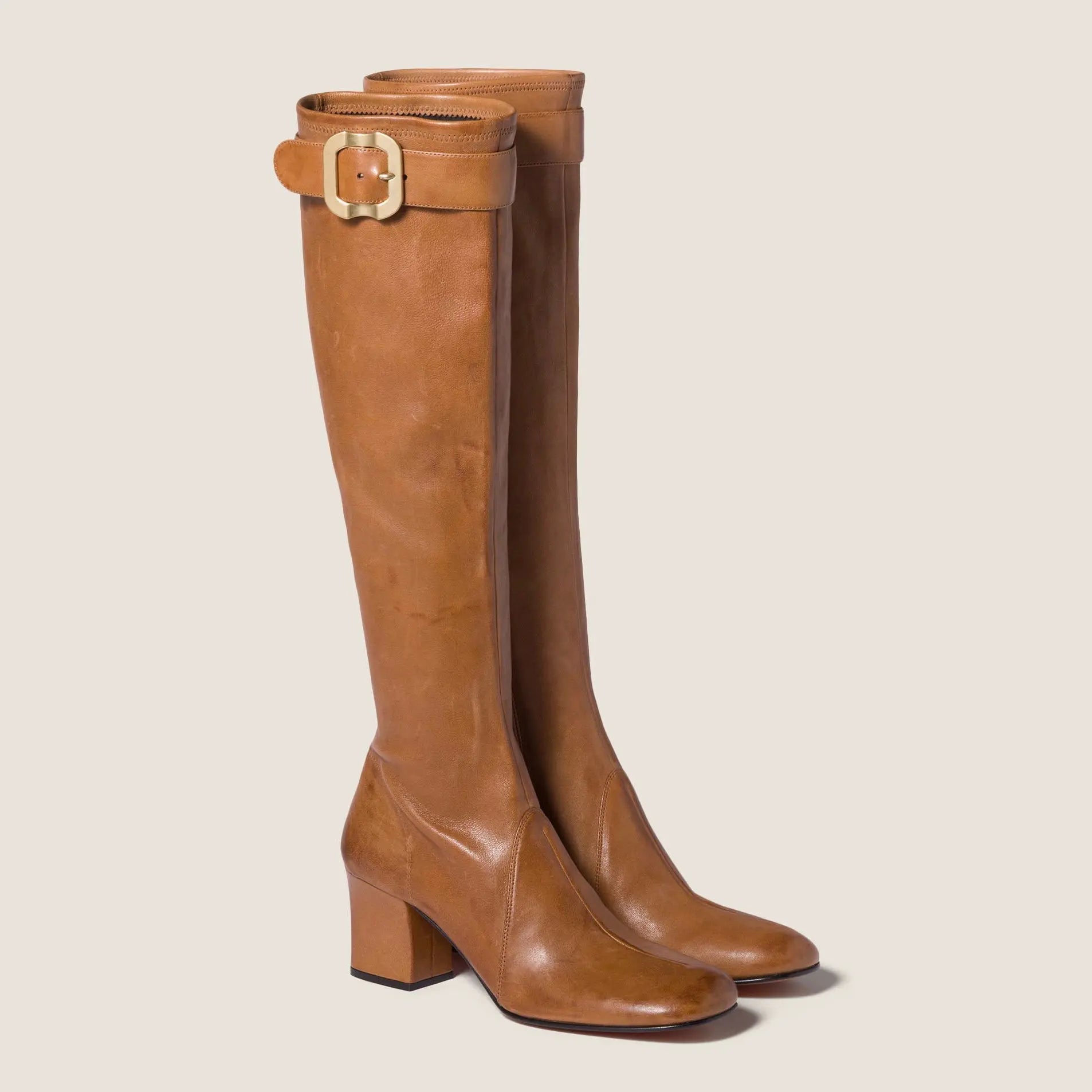 Nappa leather boots with buckle Gilded Cadence