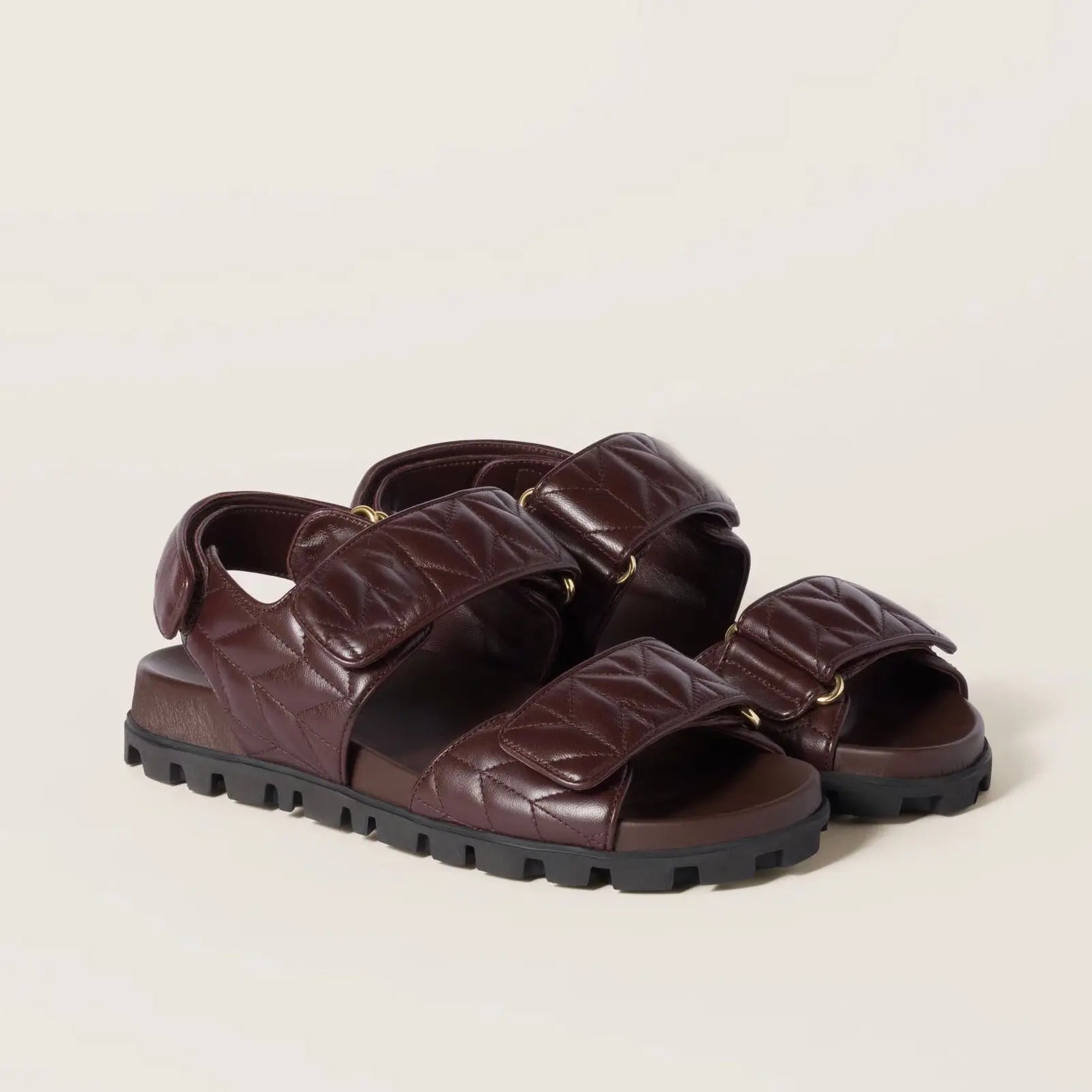 Women's Wine Red Sporty Nappa Sandals Gilded Cadence