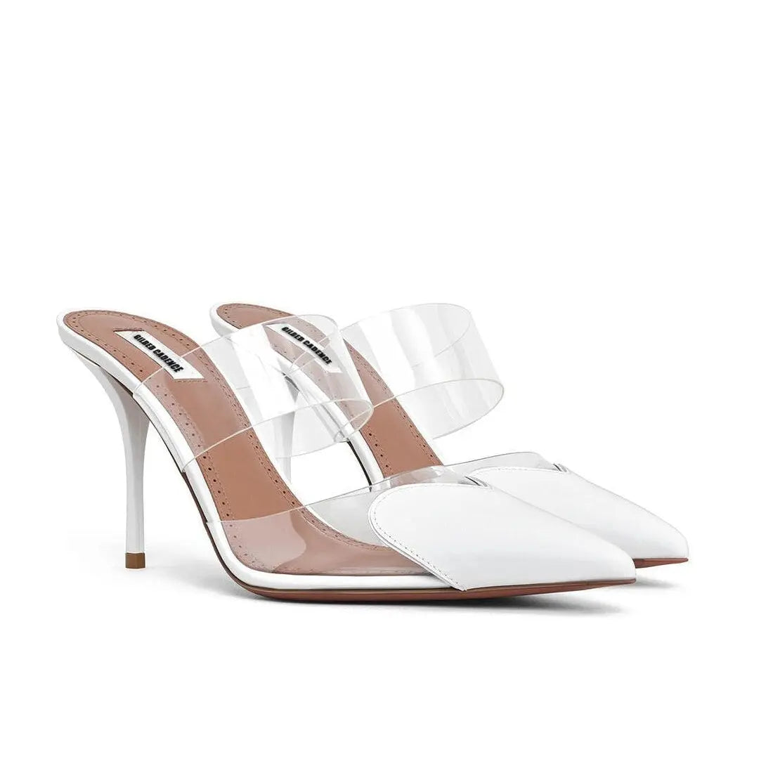 White Heart Patent Leather Mules Gilded Cadence