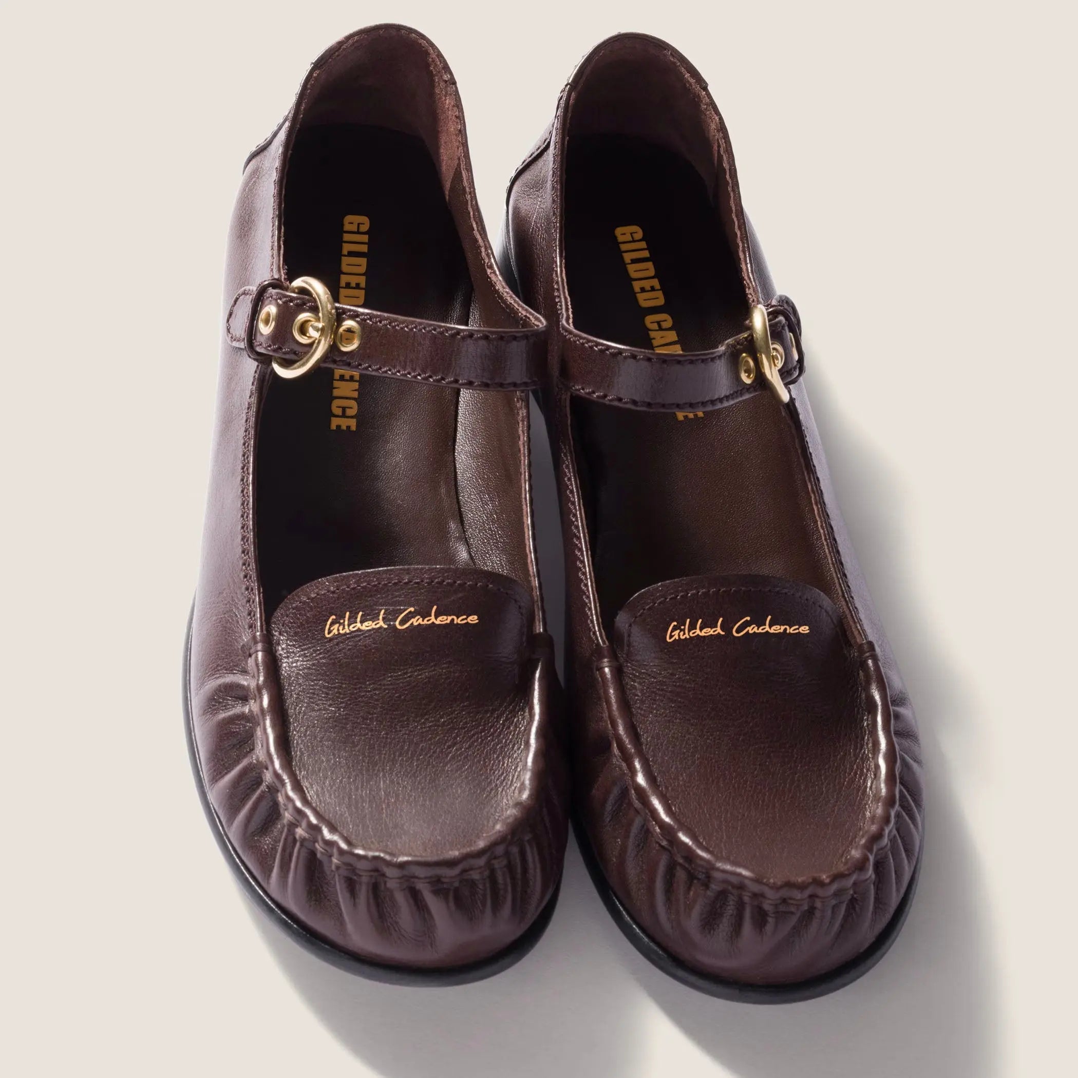 Leather loafers with strap Gilded Cadence