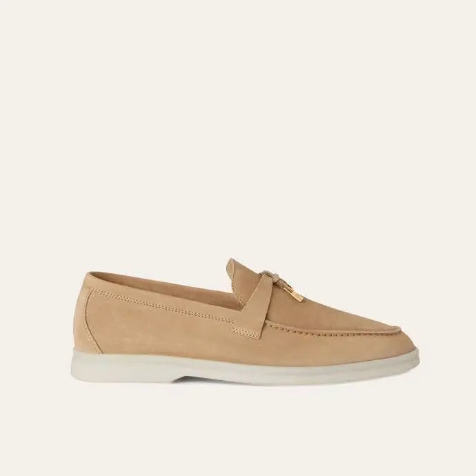 Women's Sandstone Suede Summer Loafers Gilded Cadence