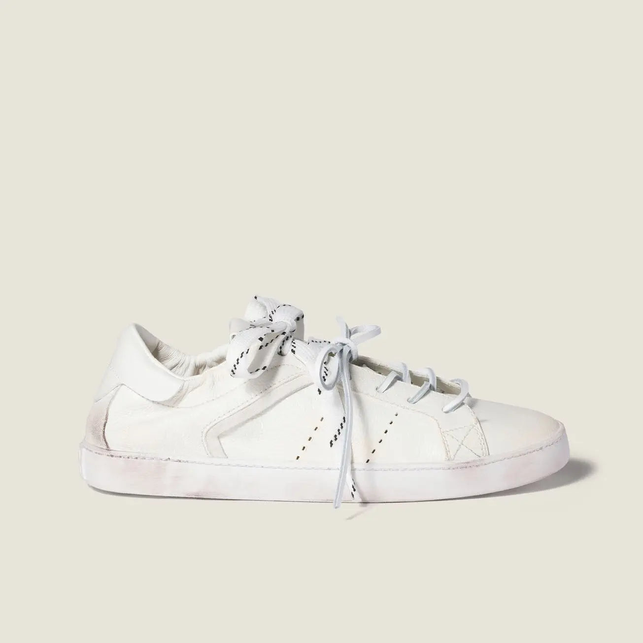 Art Deco Leather High-Top Sneakers Gilded Cadence