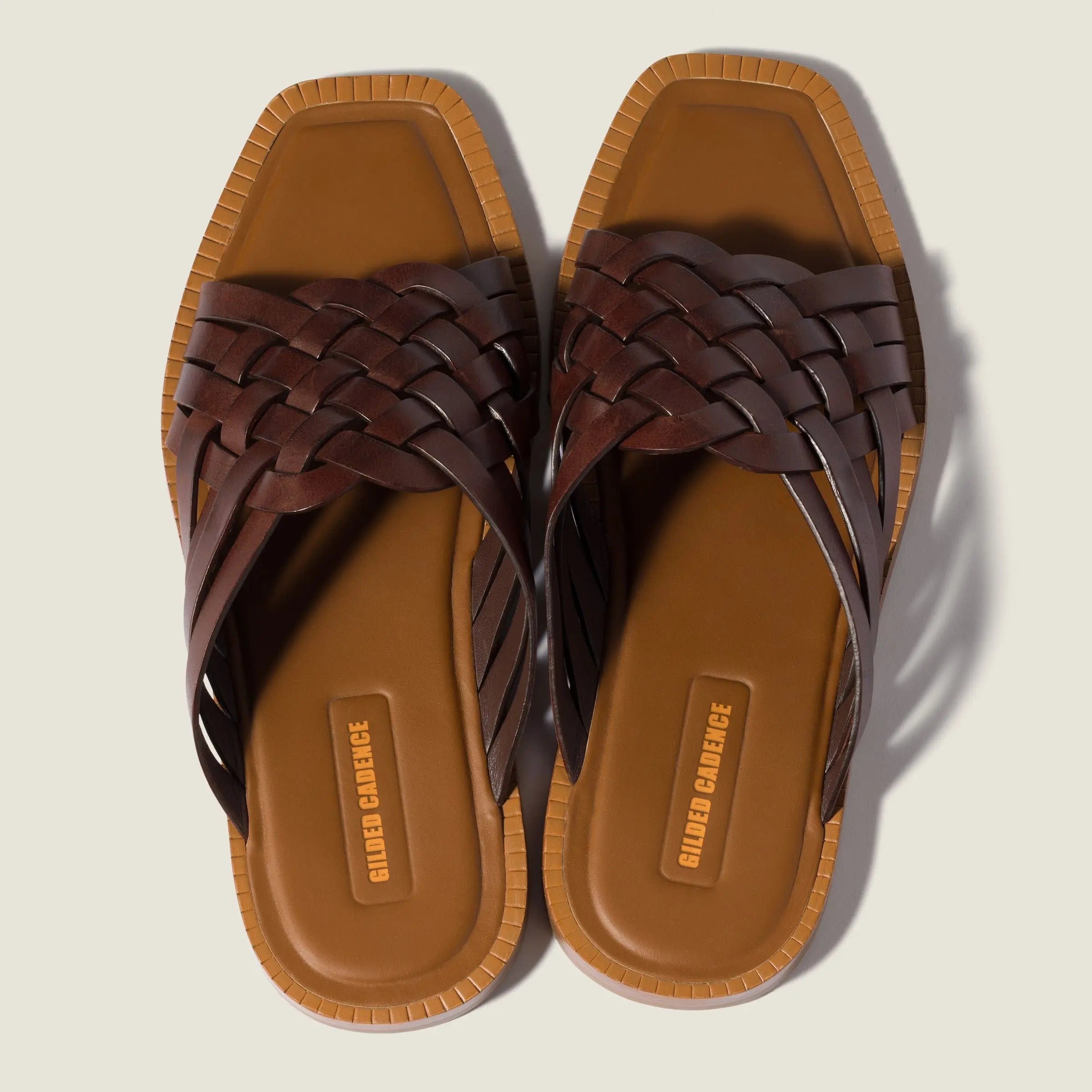 Leather slides Coffee Gilded Cadence
