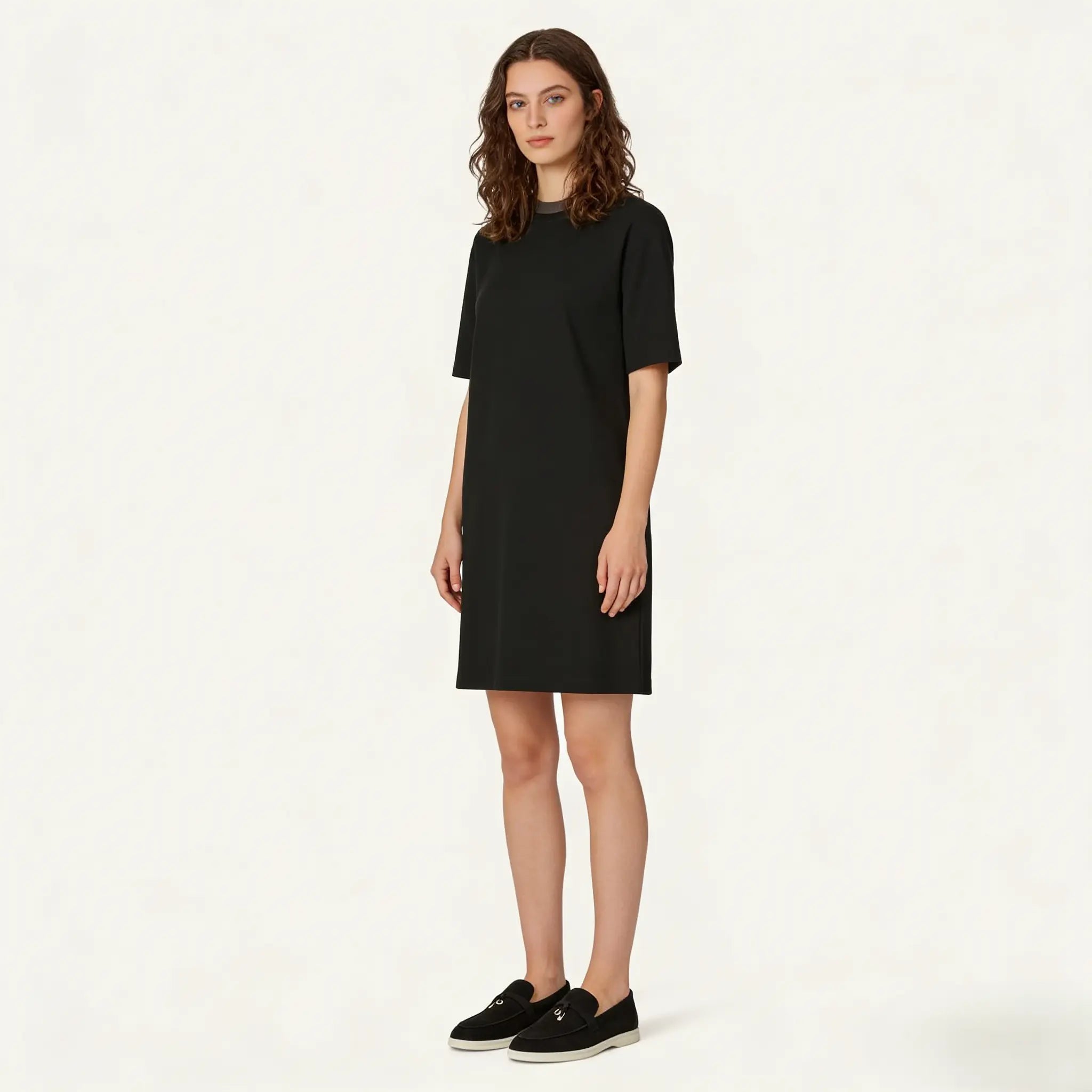 Women's Black Suede Summer Loafers Gilded Cadence