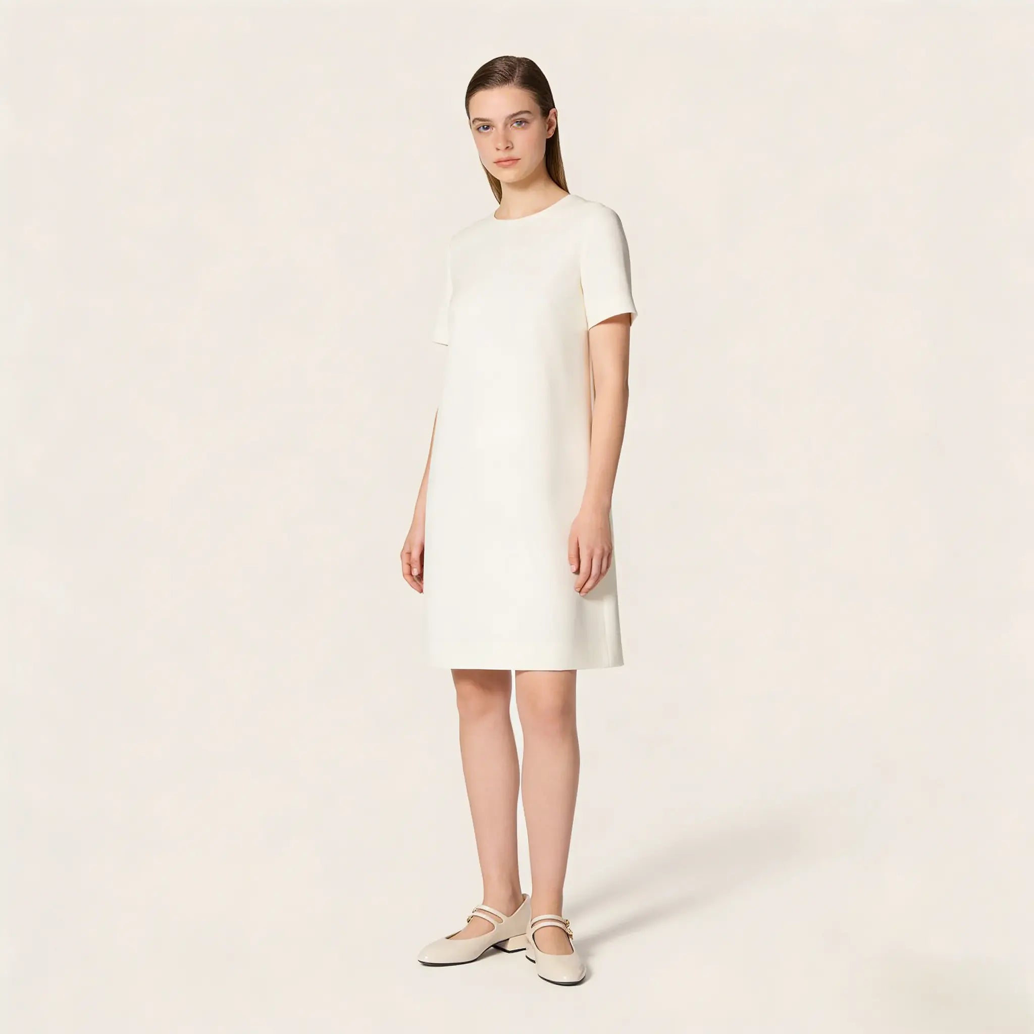 Cream Double Strap Mary Jane Pumps Gilded Cadence