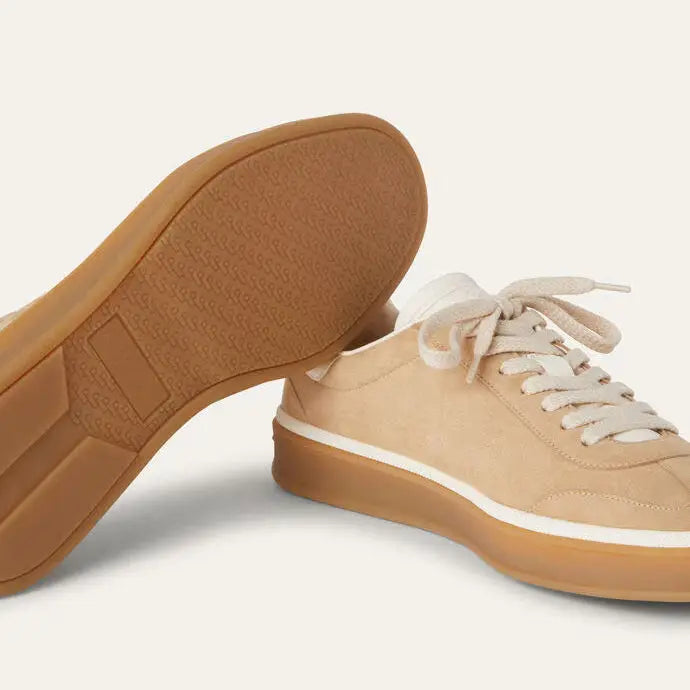 Suede Tennis Walk Sneakers - Windy Dunes Gilded Cadence