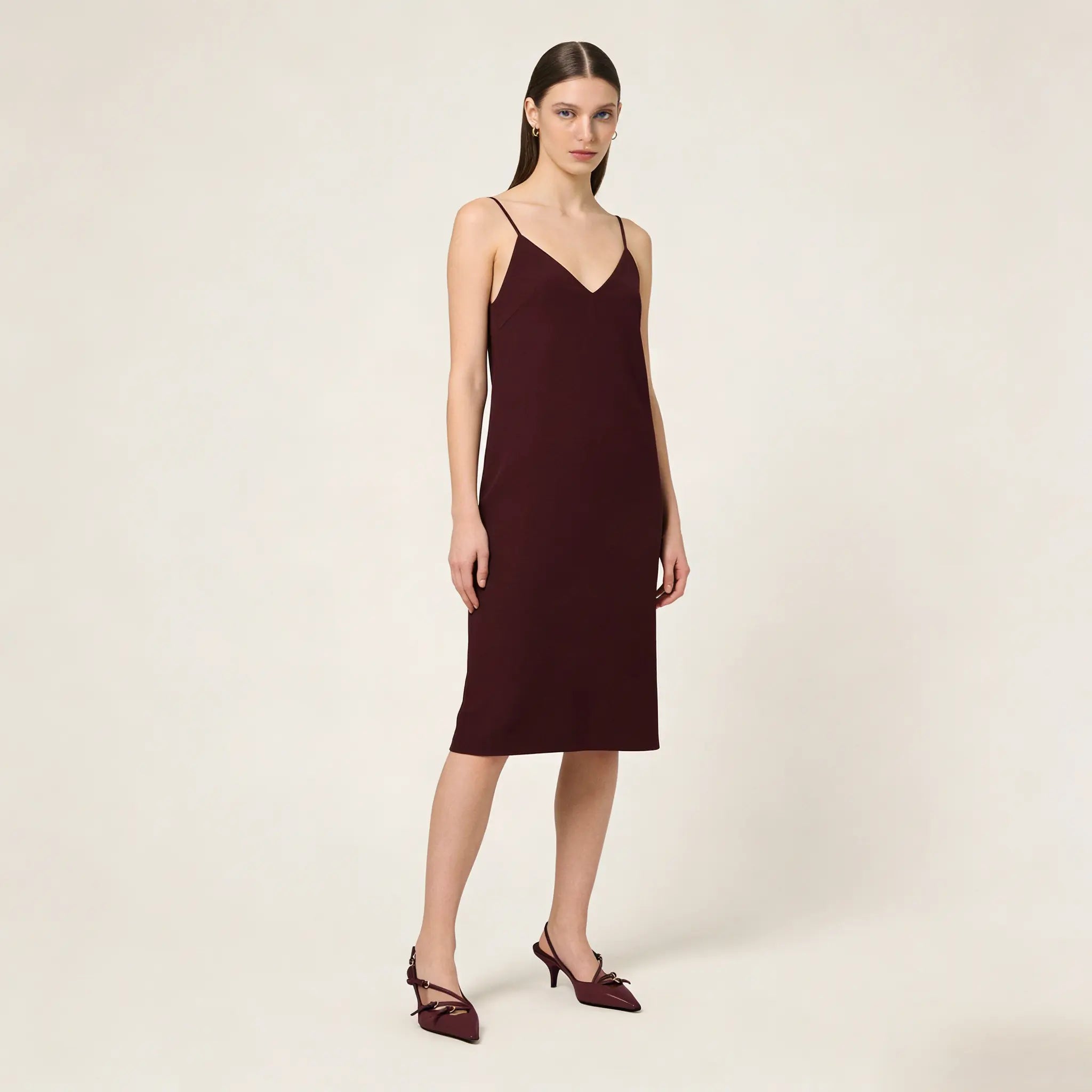 Plum Patent Leather Buckle Slingbacks Gilded Cadence