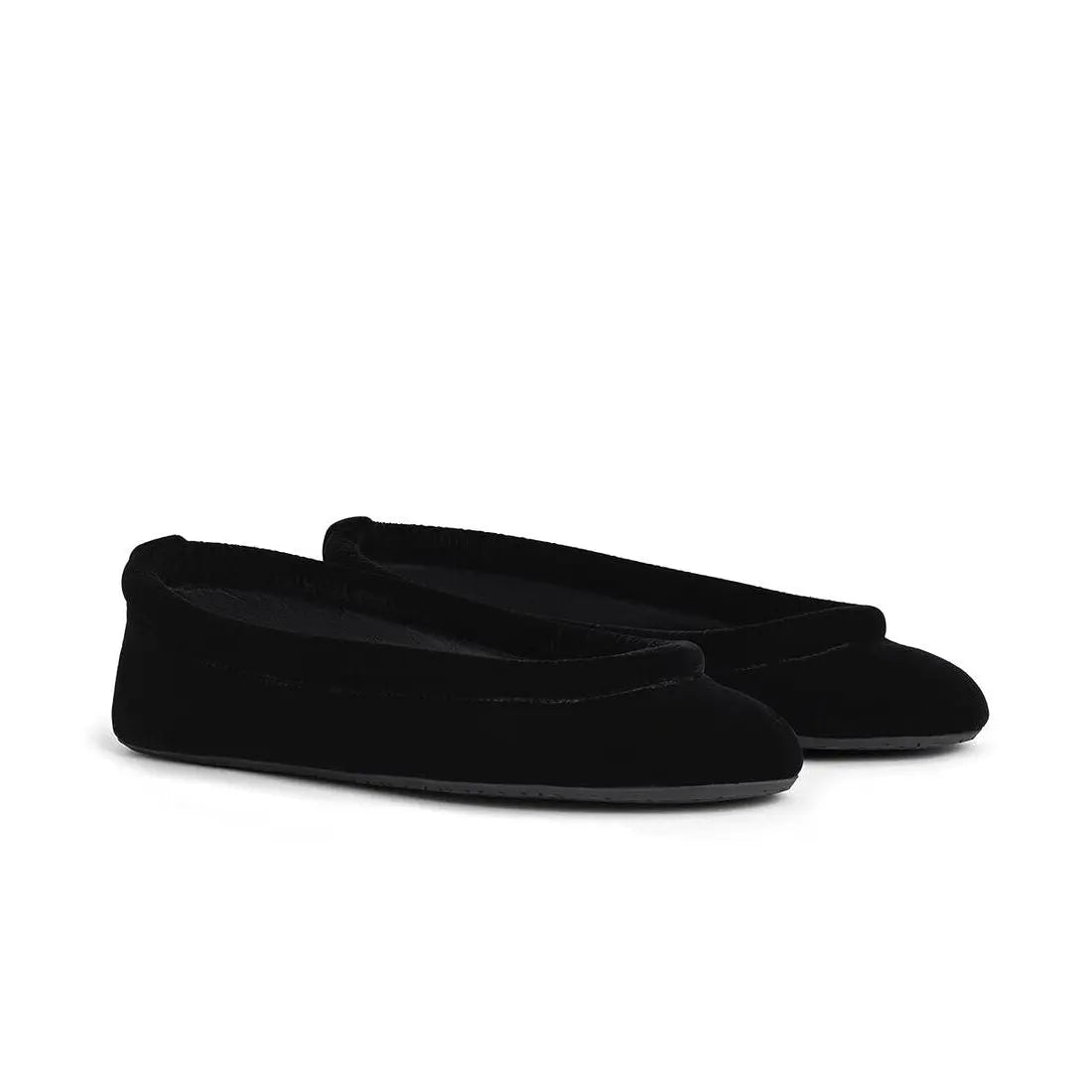Black Velvet Square Toe Ballet Flats Gilded Cadence