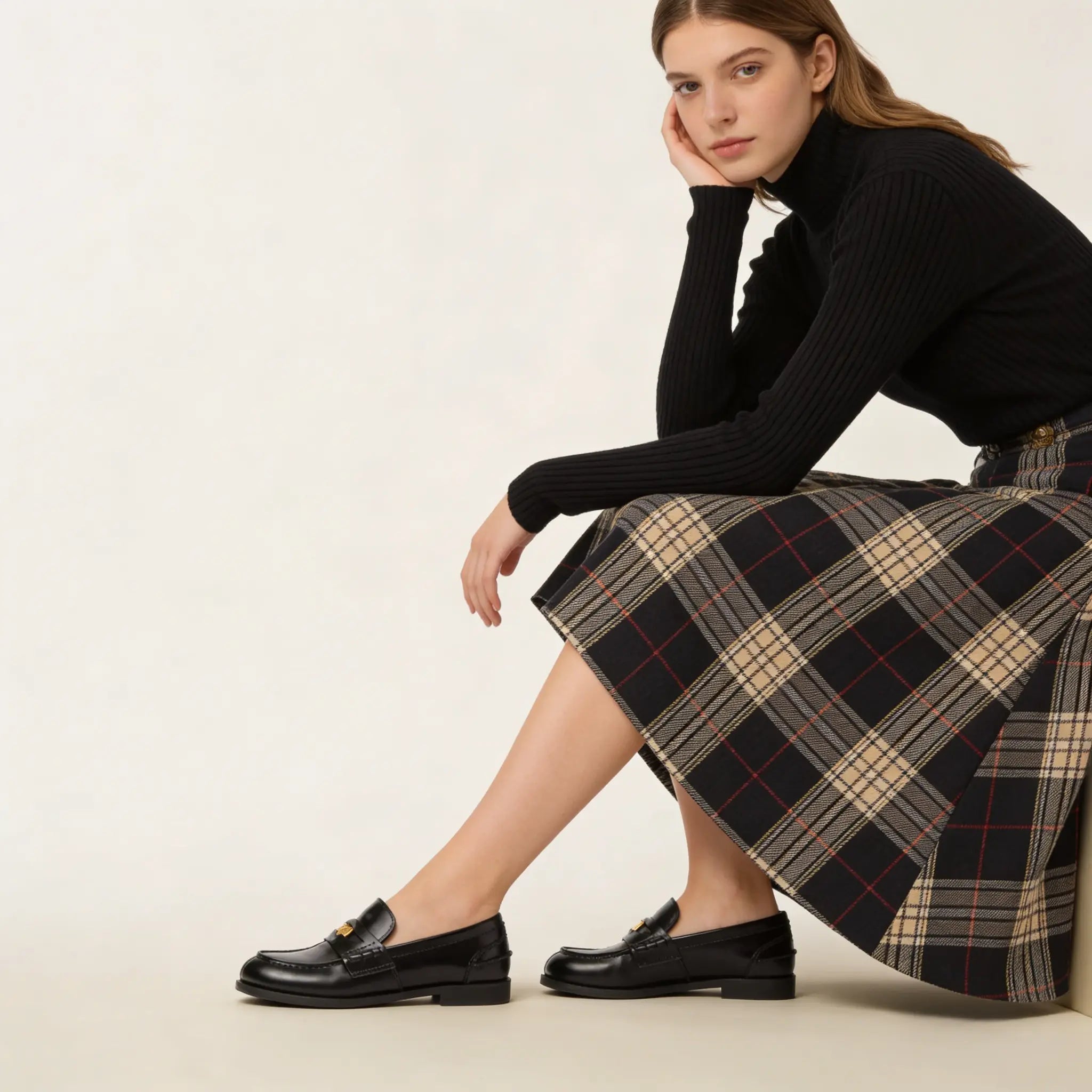 Brushed leather penny loafers Gilded Cadence